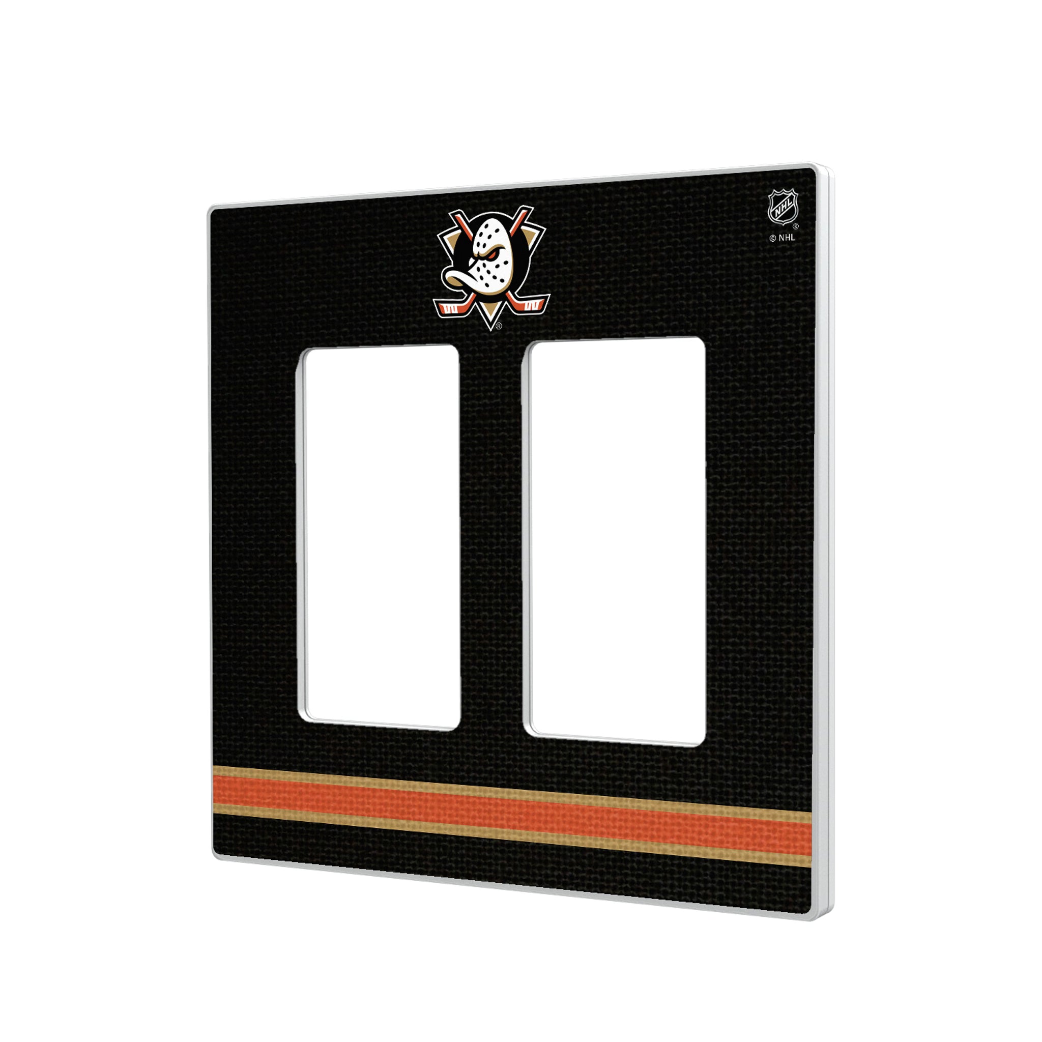 Anaheim Ducks Stripe Hidden-Screw Light Switch Plate#Style_Double Rocker