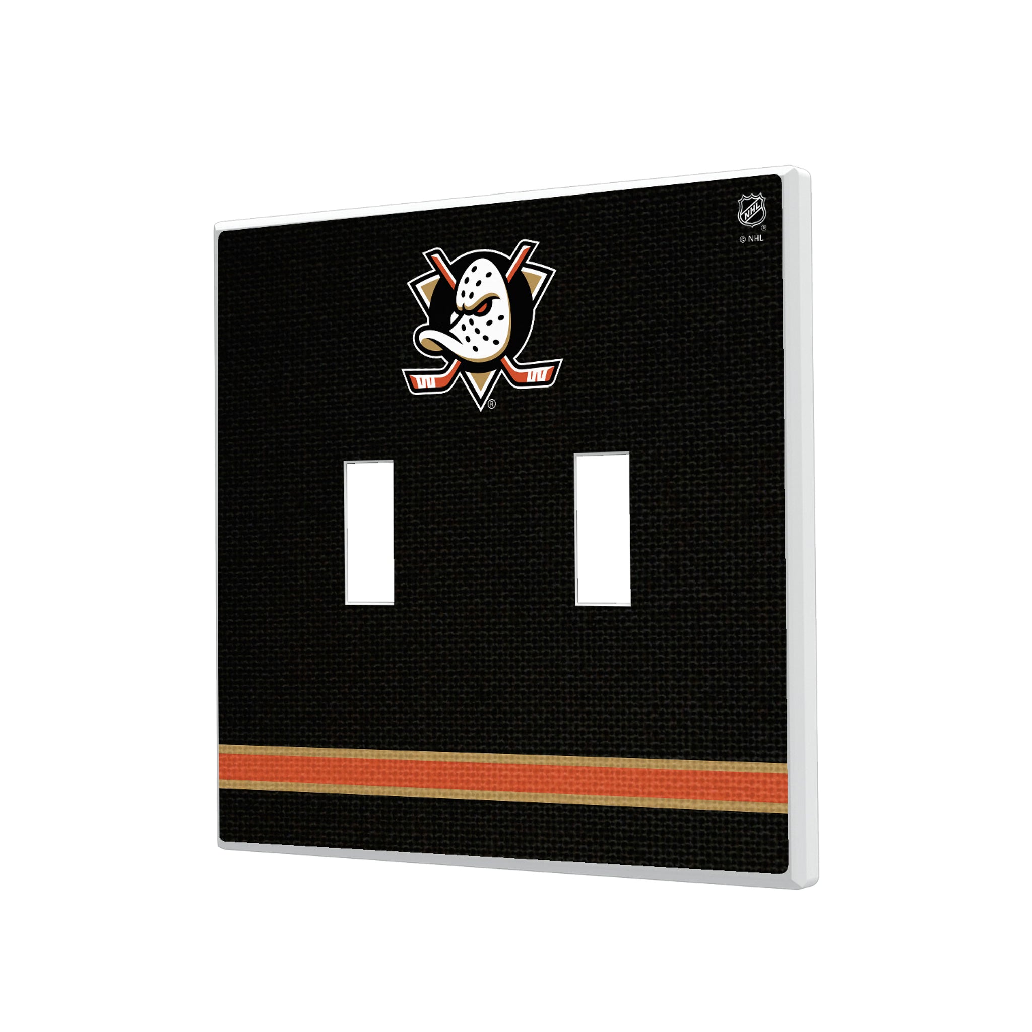 Anaheim Ducks Stripe Hidden-Screw Light Switch Plate#Style_Double Toggle