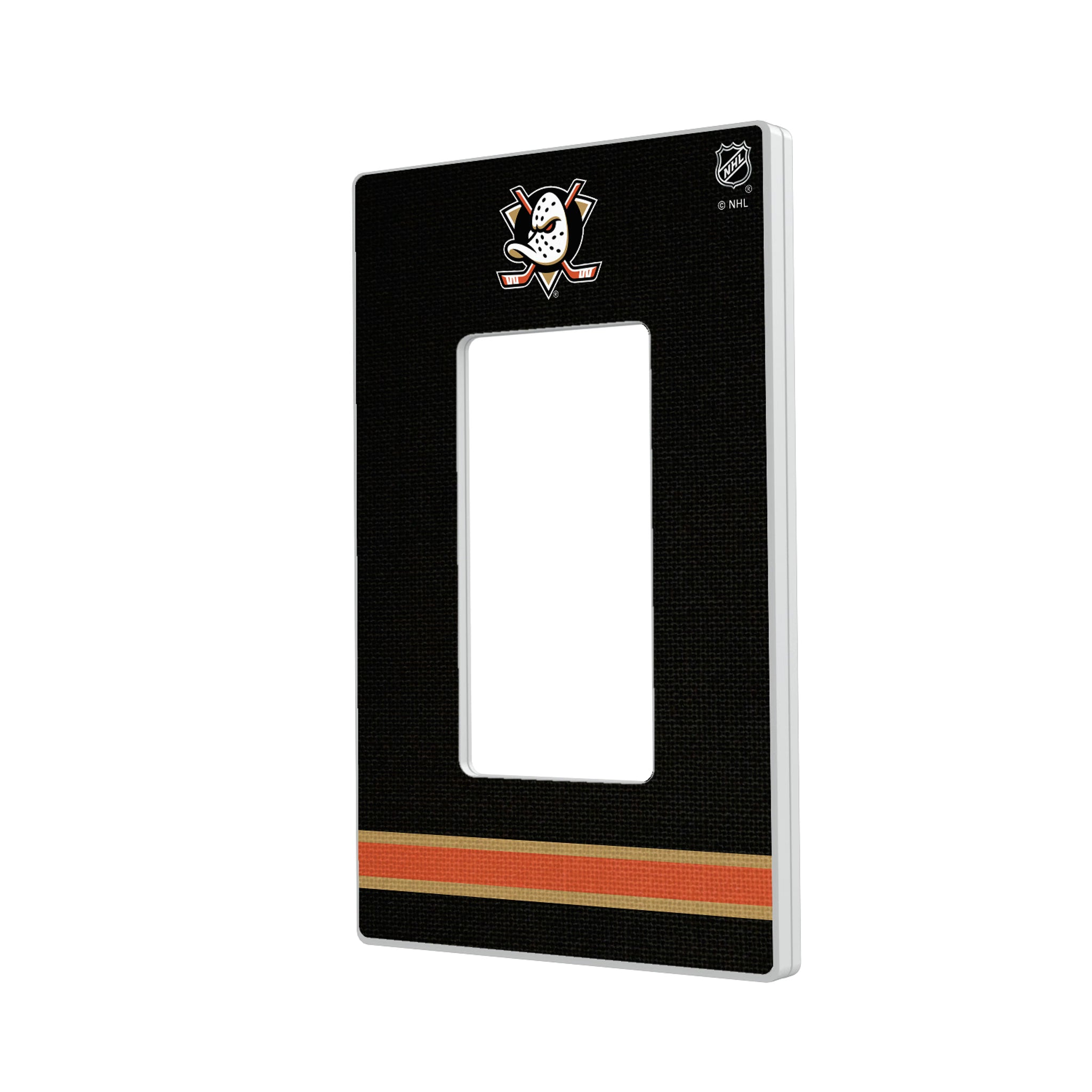 Anaheim Ducks Stripe Hidden-Screw Light Switch Plate#Style_Single Rocker