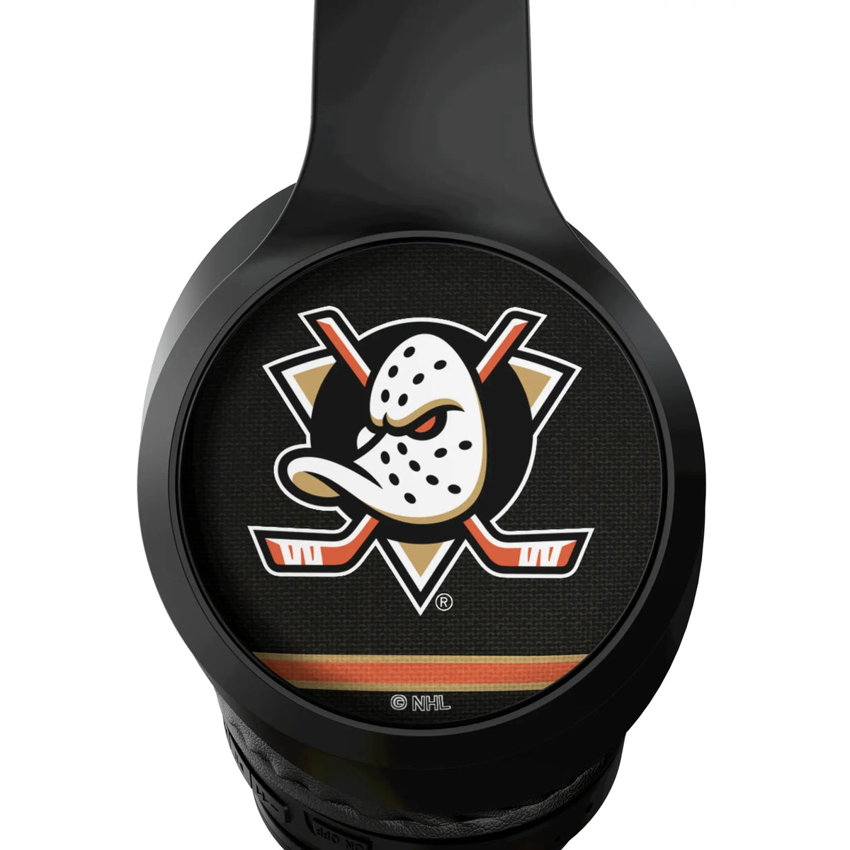 Anaheim Ducks Stripe Wireless Over-Ear Headphones With Case - Detail