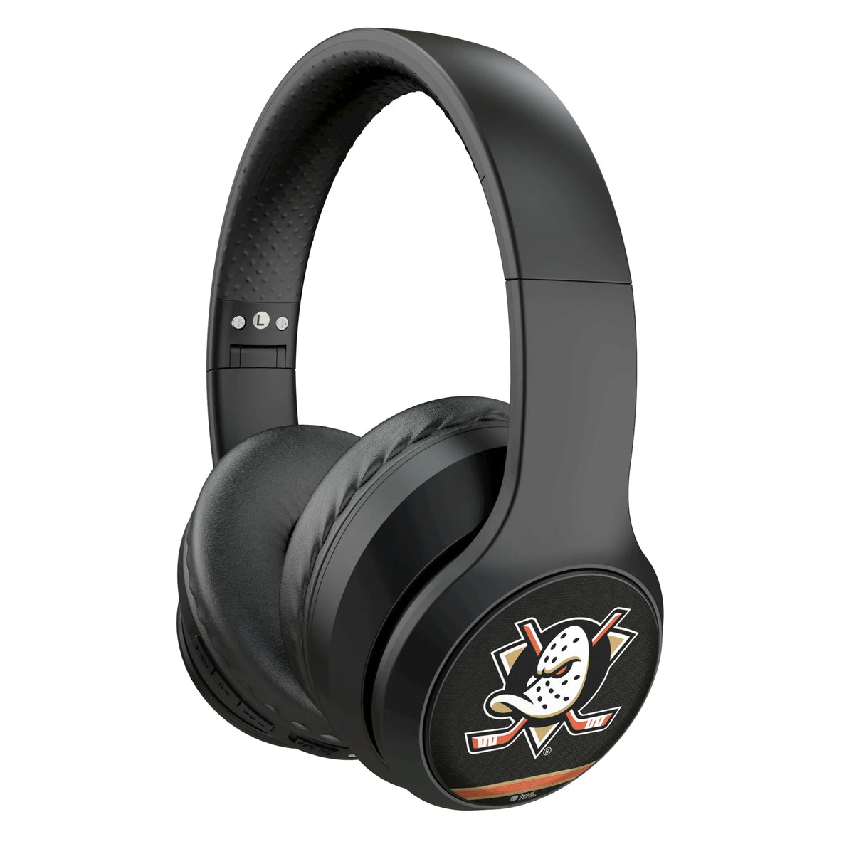 Anaheim Ducks Stripe Wireless Over-Ear Headphones With Case