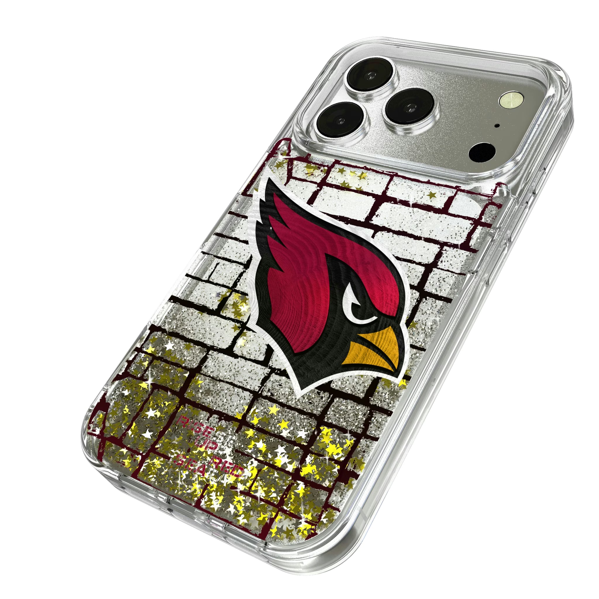 Arizona Cardinals Brick iPhone Glitter Phone Case for Apple iPhone - Isometric View