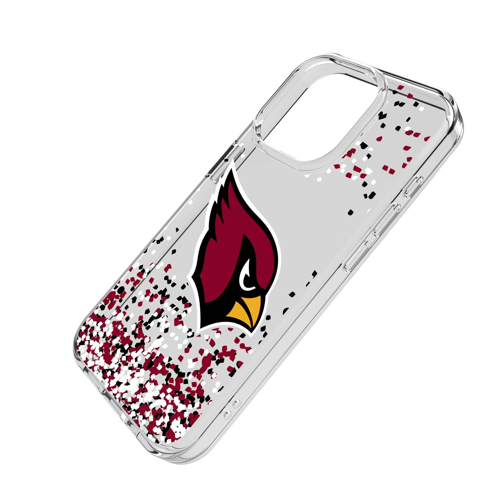 Arizona Cardinals Confetti iPhone Clear Phone Case for Apple iPhone - Isometric View