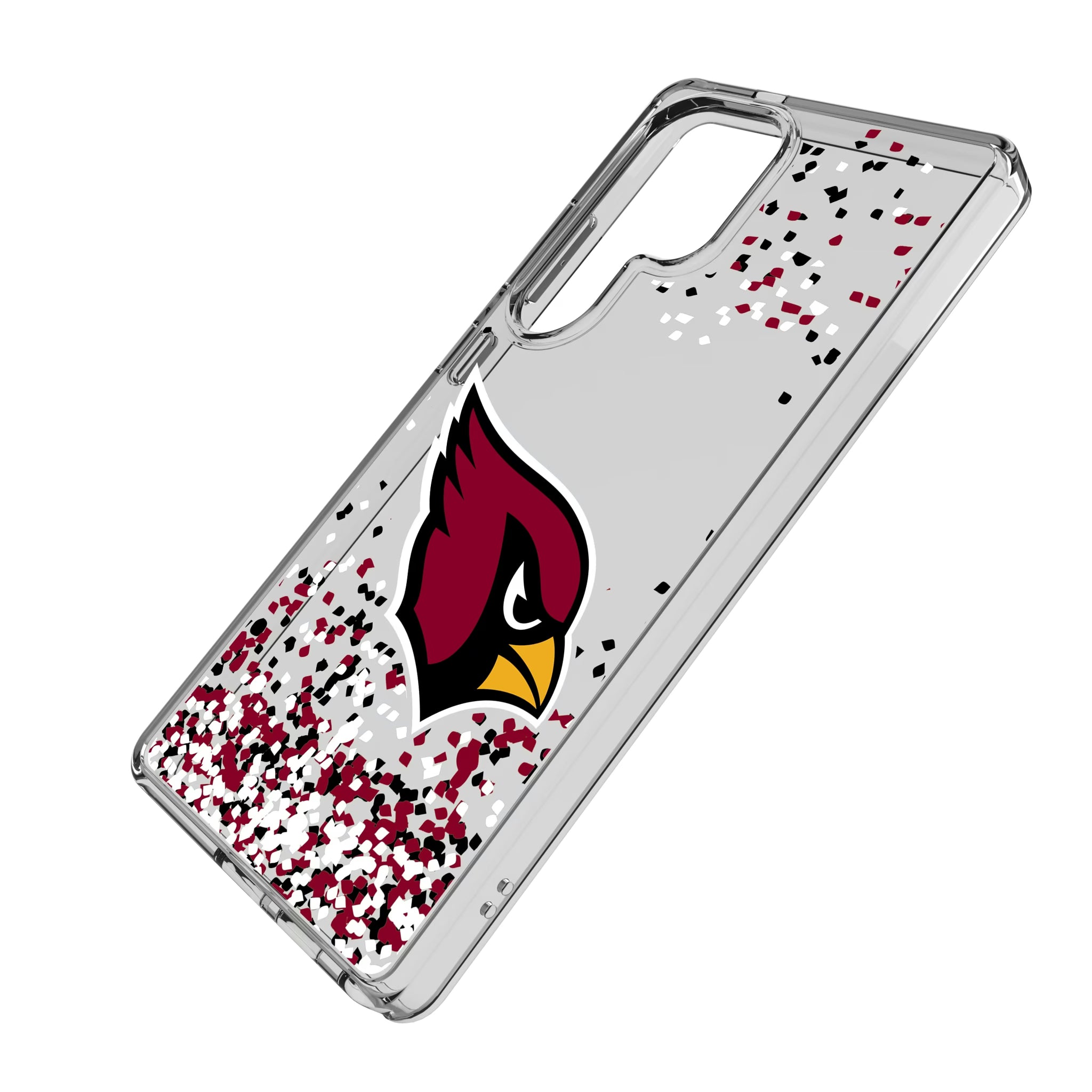 Arizona Cardinals Confetti Galaxy Clear Phone Case for Samsung Galaxy - Isometric View