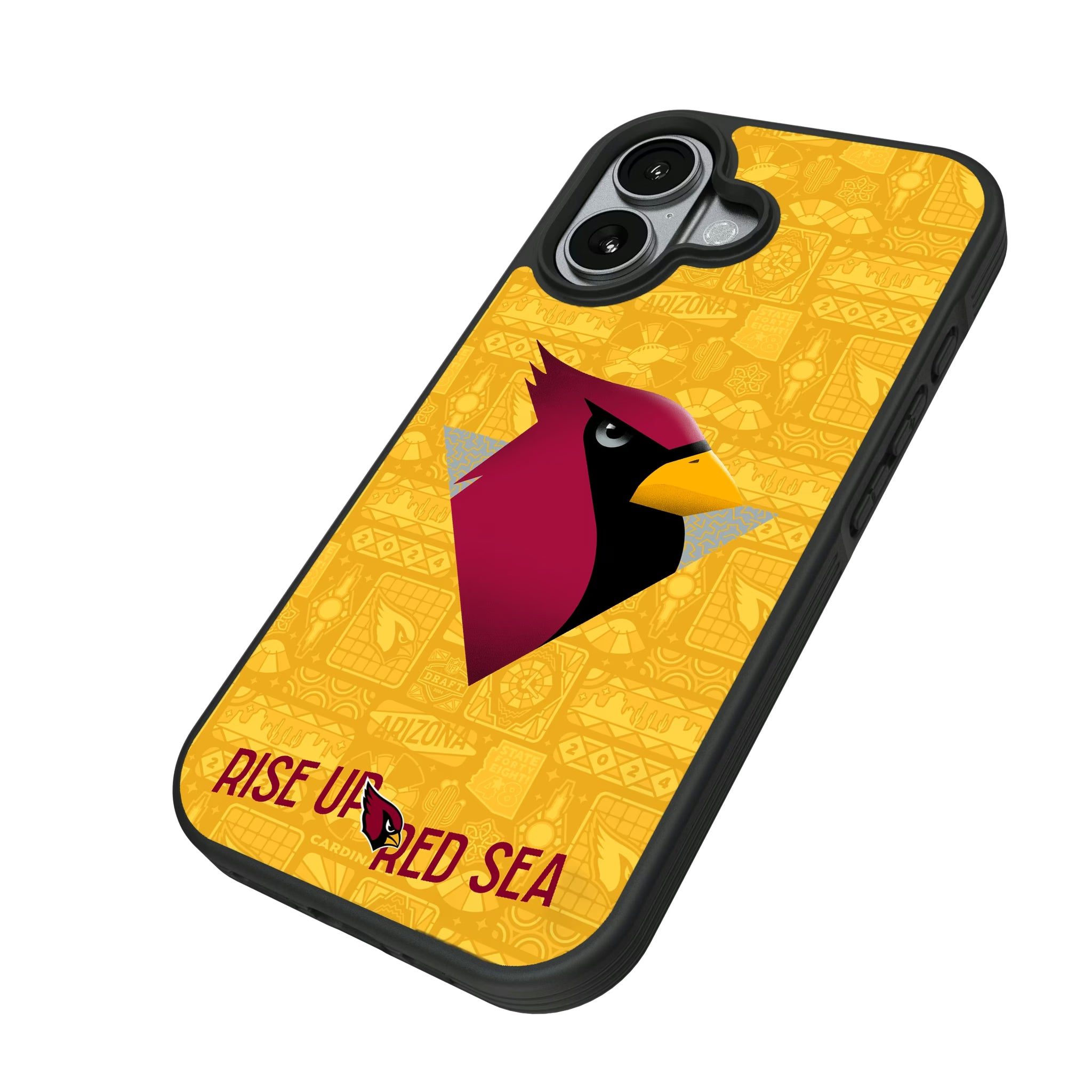 Arizona Cardinals Deco iPhone Bump Phone Case for Apple iPhone - Isometric View#Device_iPhone 17