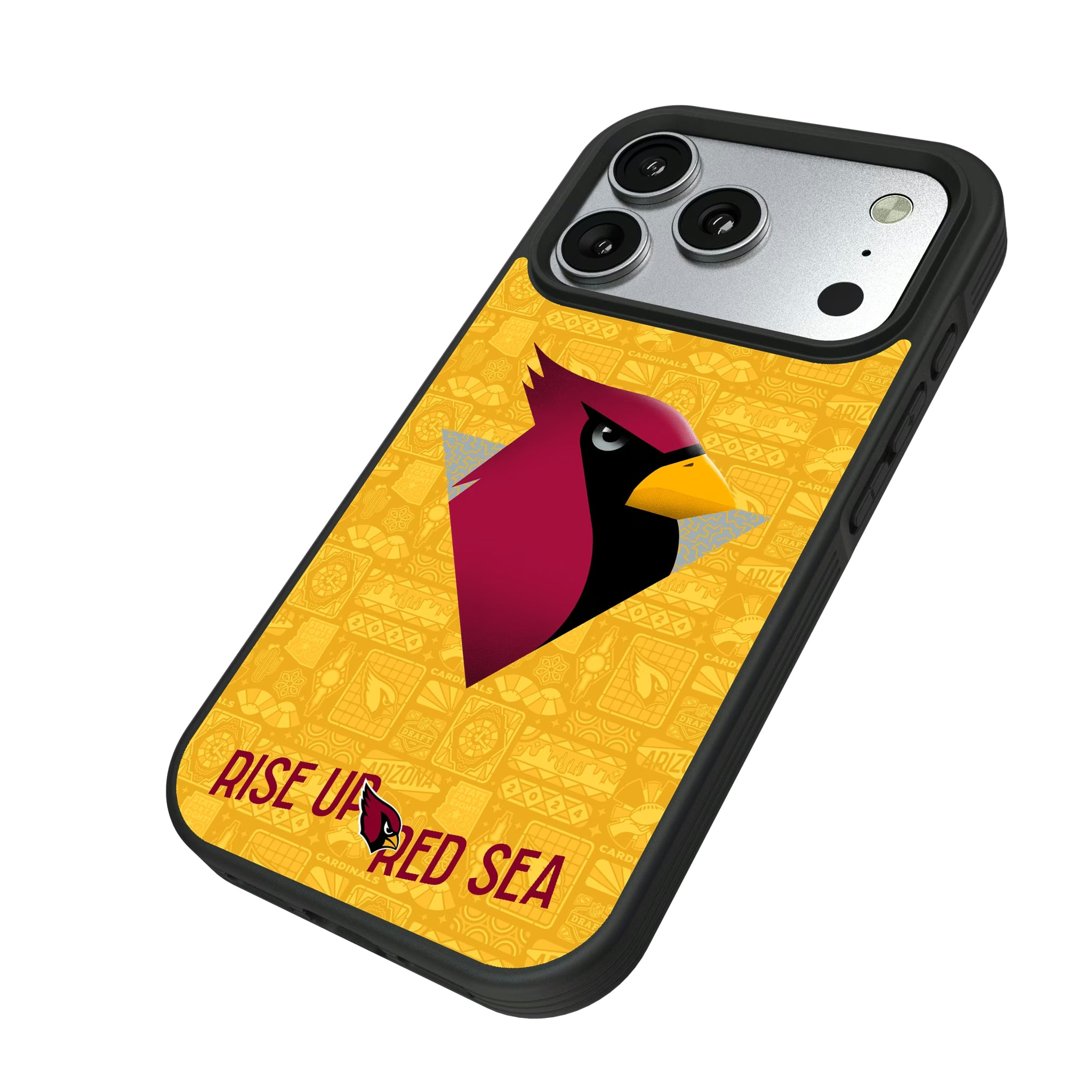 Arizona Cardinals Deco iPhone Bump Phone Case for Apple iPhone - Isometric View#Device_iPhone 17 Pro