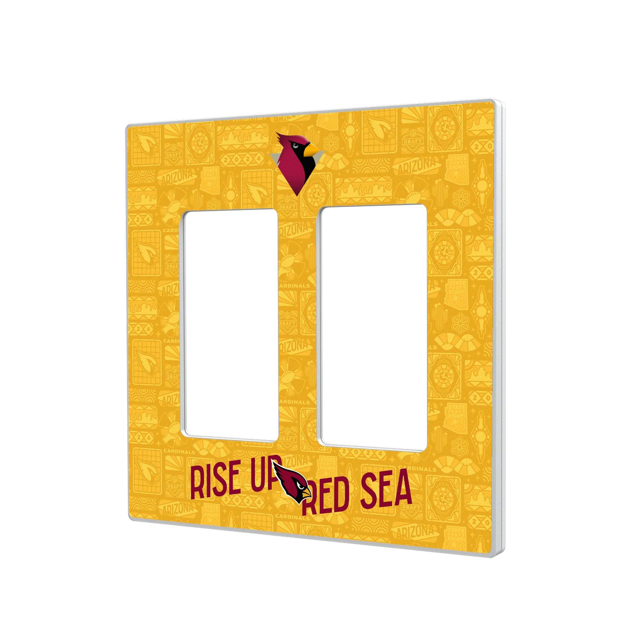 Arizona Cardinals Deco Hidden-Screw Light Switch Plate#Style_Double Rocker