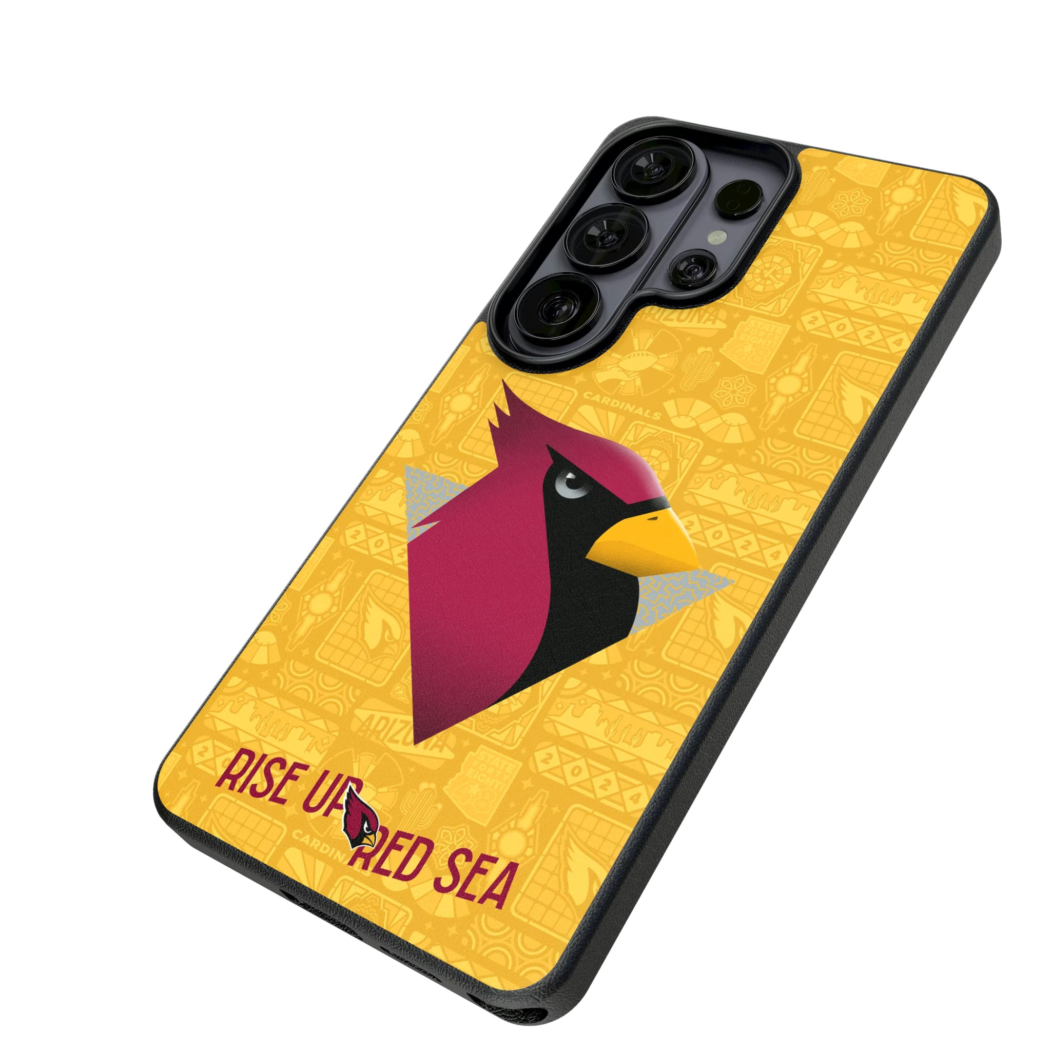 Arizona Cardinals Deco Galaxy MagSafe Compatible Phone Case for Samsung Galaxy - Isometric View