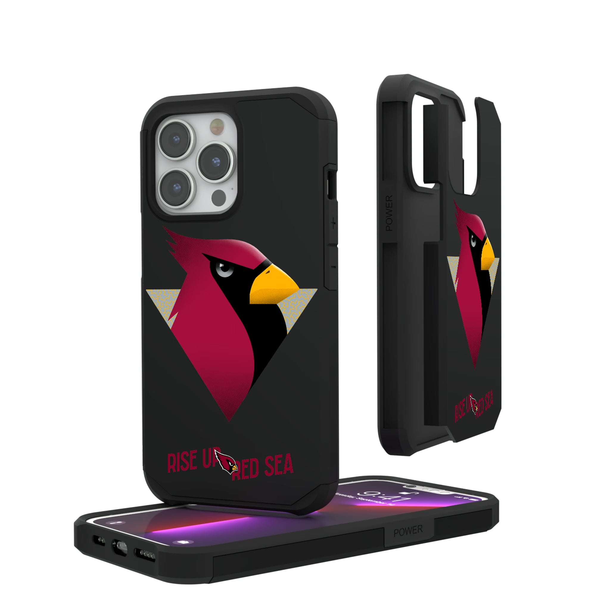 Arizona Cardinals Deco iPhone Rugged Phone Case for Apple iPhone#Device_iPhone 13 Pro