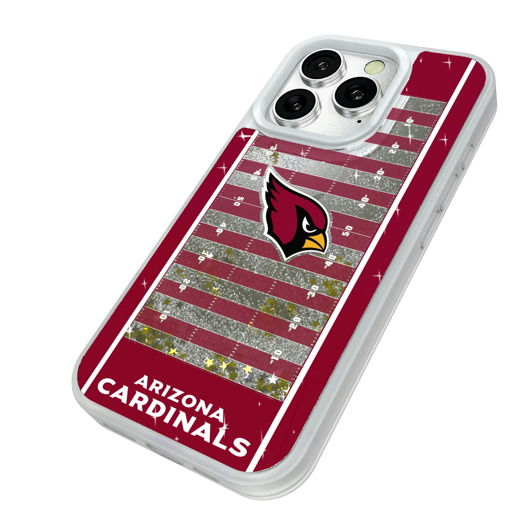 Arizona Cardinals Field iPhone Glitter Phone Case for Apple iPhone - Isometric View#Device_iPhone 16 Pro