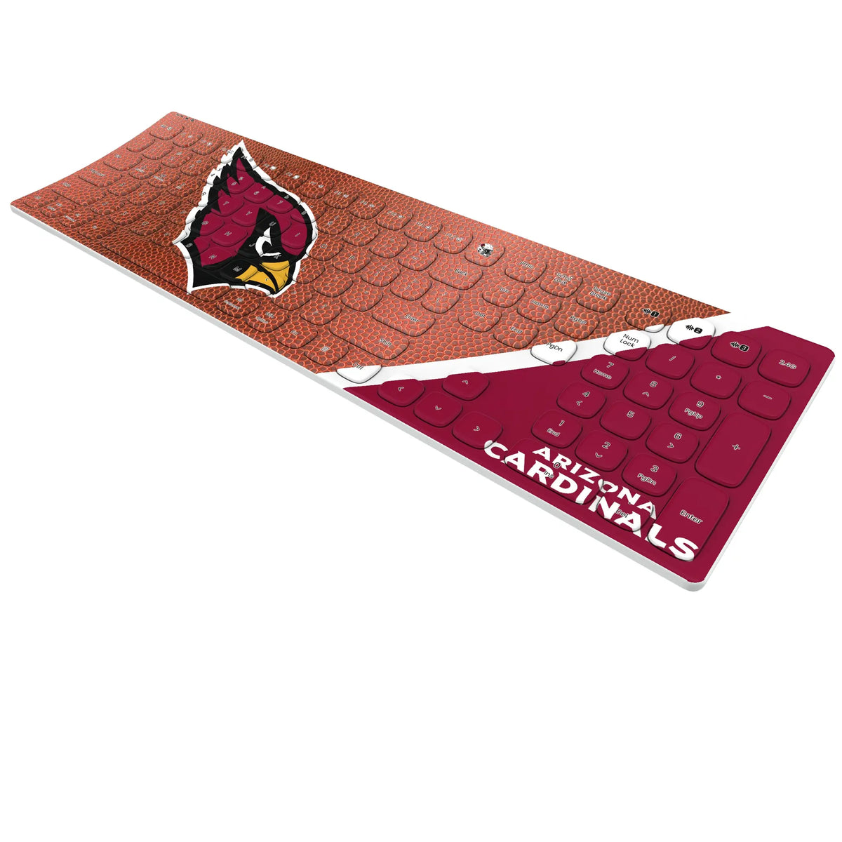 Arizona Cardinals Football KKB605 Curved Wireless Keyboard - Isometric View