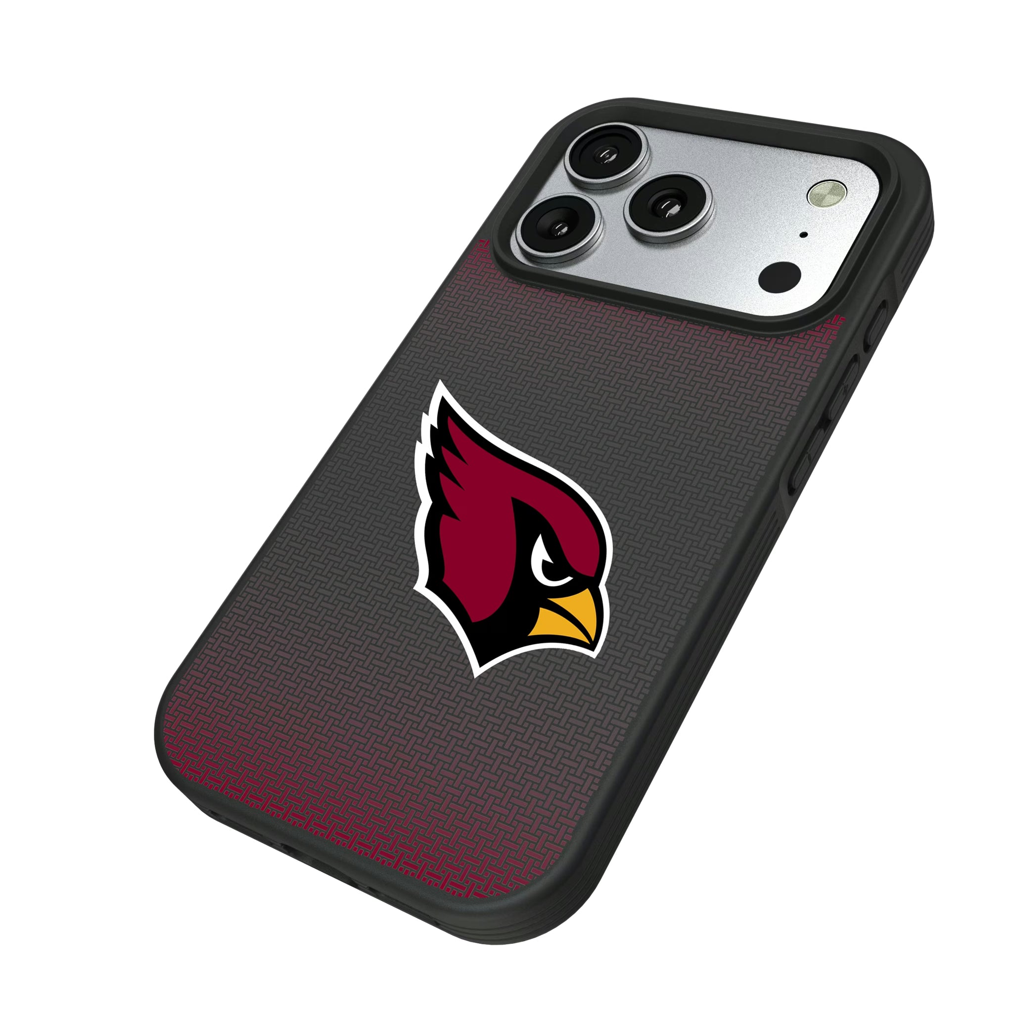 Arizona Cardinals Linen iPhone Bump Phone Case for Apple iPhone - Isometric View#Device_iPhone 17 Pro