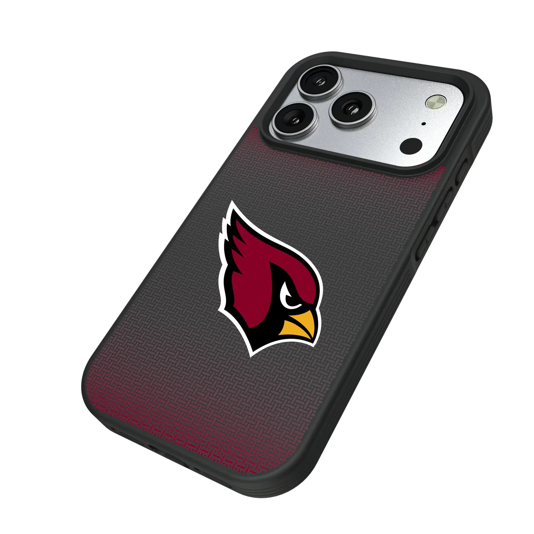 Arizona Cardinals Linen iPhone Bump Phone Case for Apple iPhone - Isometric View#Device_iPhone 17 Pro