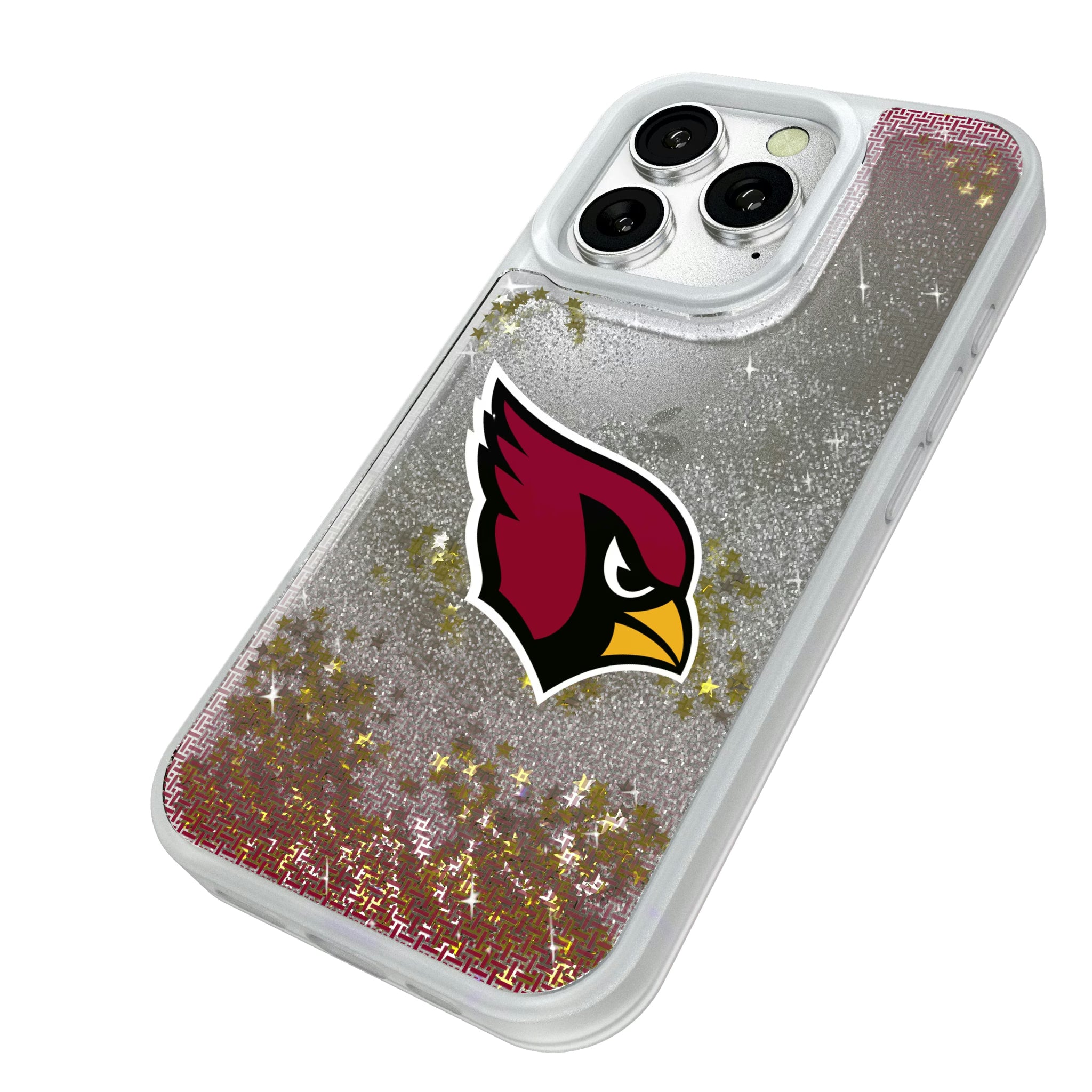 Arizona Cardinals Linen iPhone Glitter Phone Case for Apple iPhone - Isometric View#Device_iPhone 16 Pro