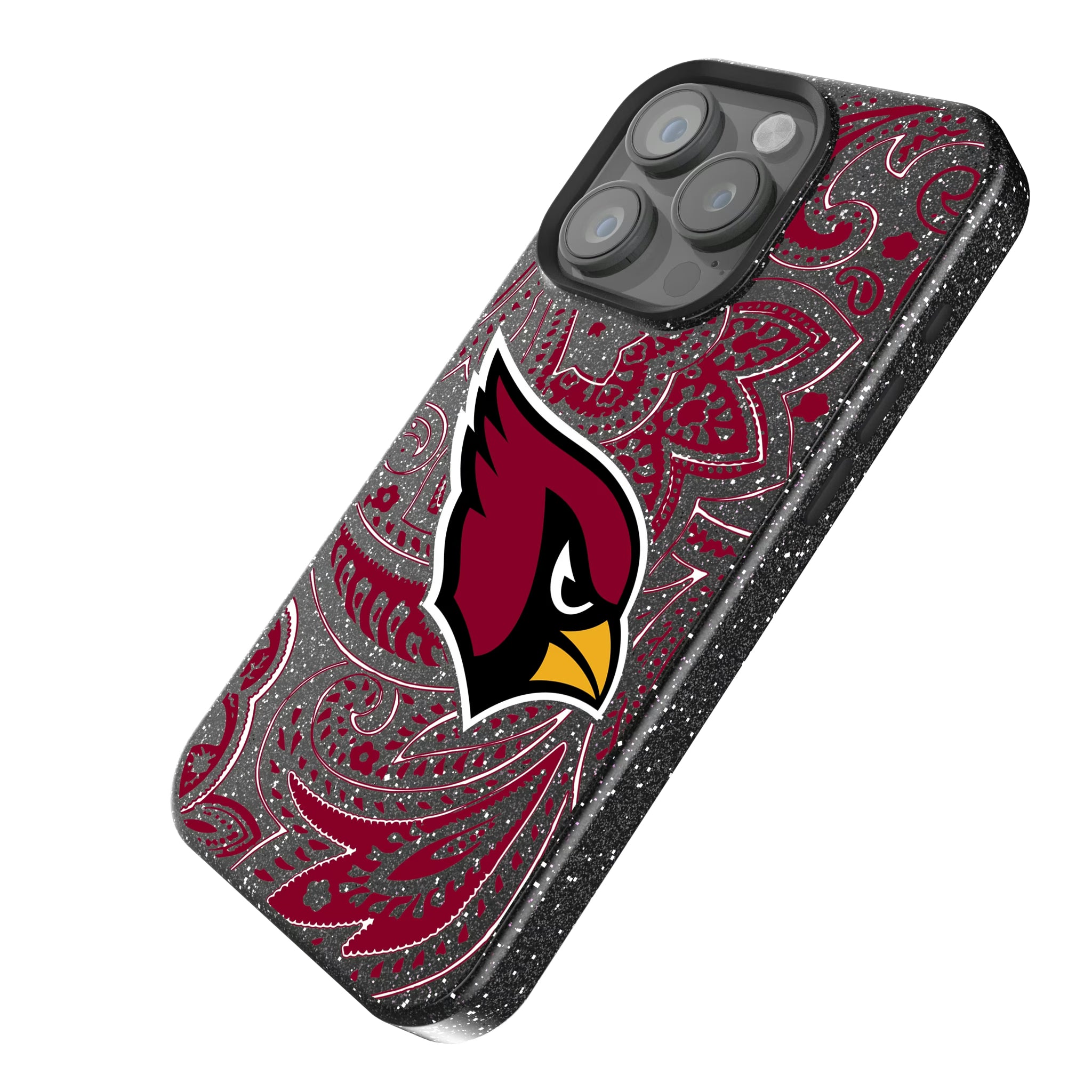 Arizona Cardinals Paisley iPhone Bling Phone Case for Apple iPhone - Isometric View
