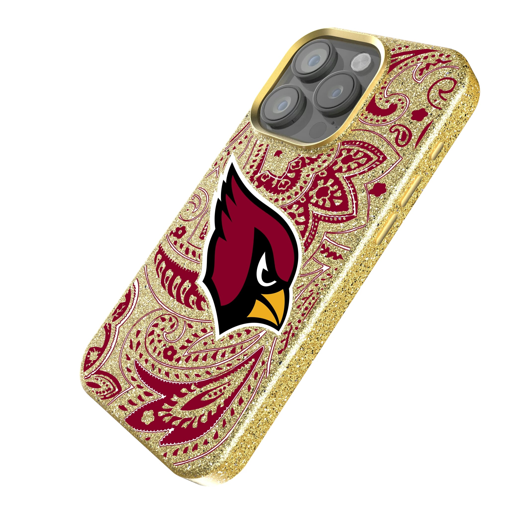 Arizona Cardinals Paisley iPhone Bling Phone Case for Apple iPhone - Isometric View