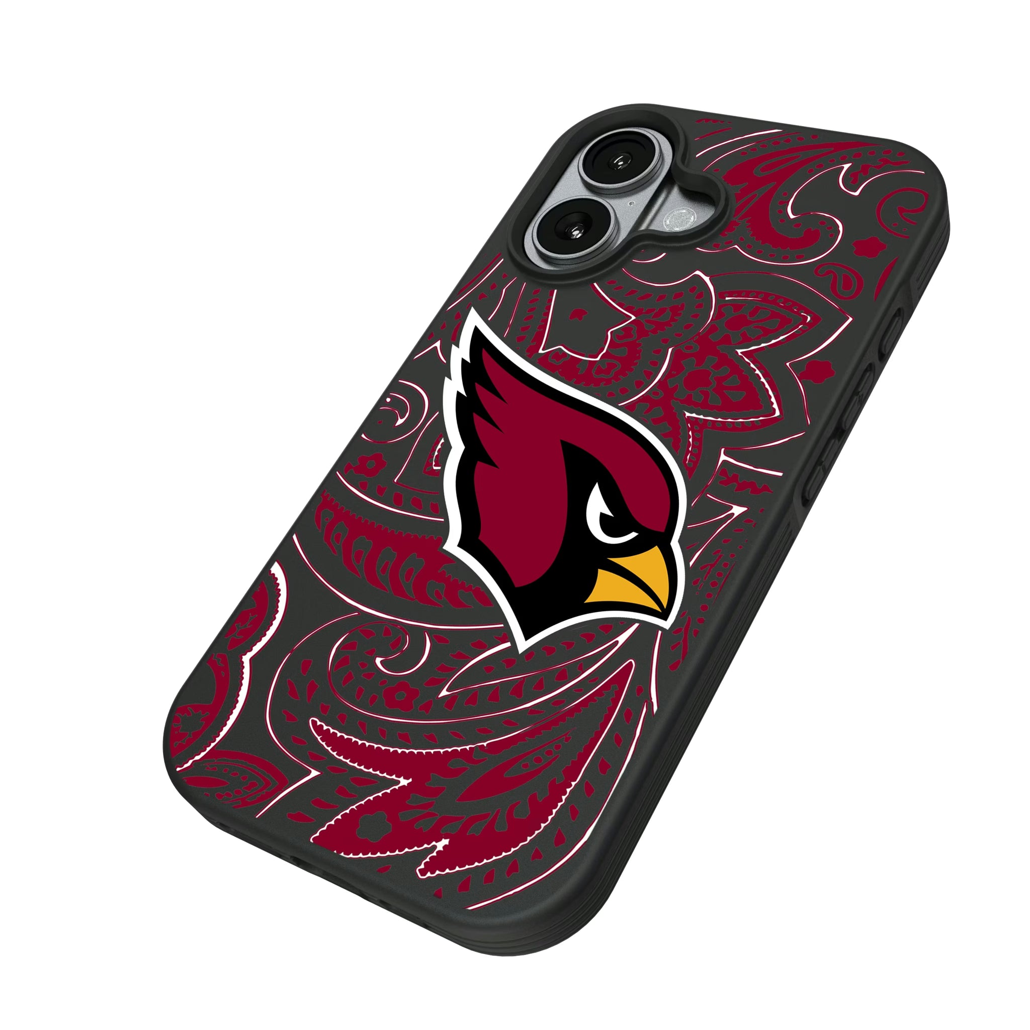 Arizona Cardinals Paisley iPhone Bump Phone Case for Apple iPhone - Isometric View#Device_iPhone 17
