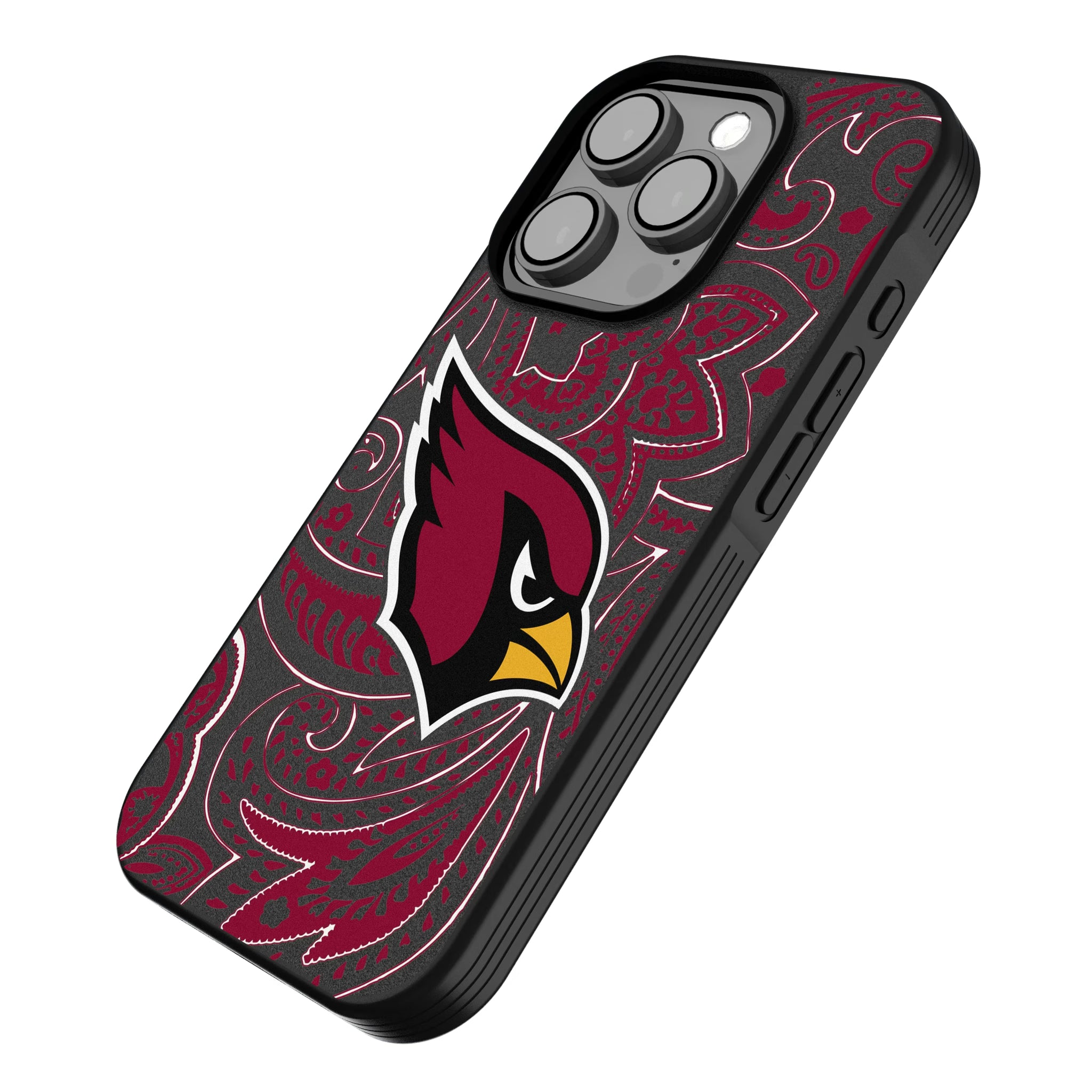Arizona Cardinals Paisley iPhone Bump Phone Case for Apple iPhone - Isometric View