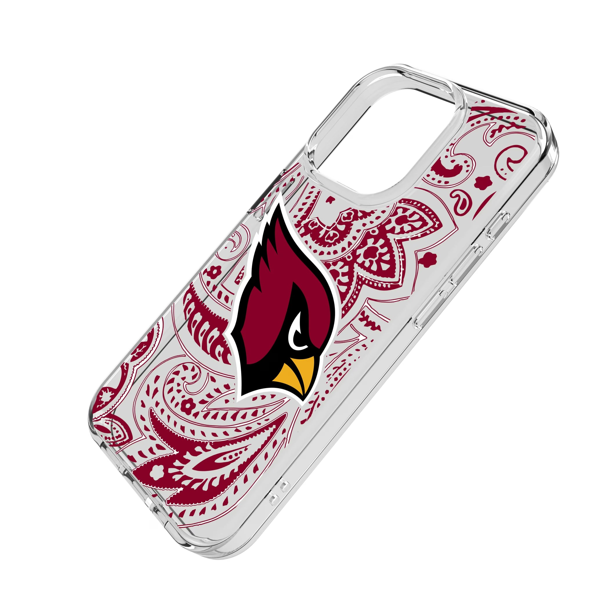 Arizona Cardinals Paisley iPhone Clear Phone Case for Apple iPhone - Isometric View