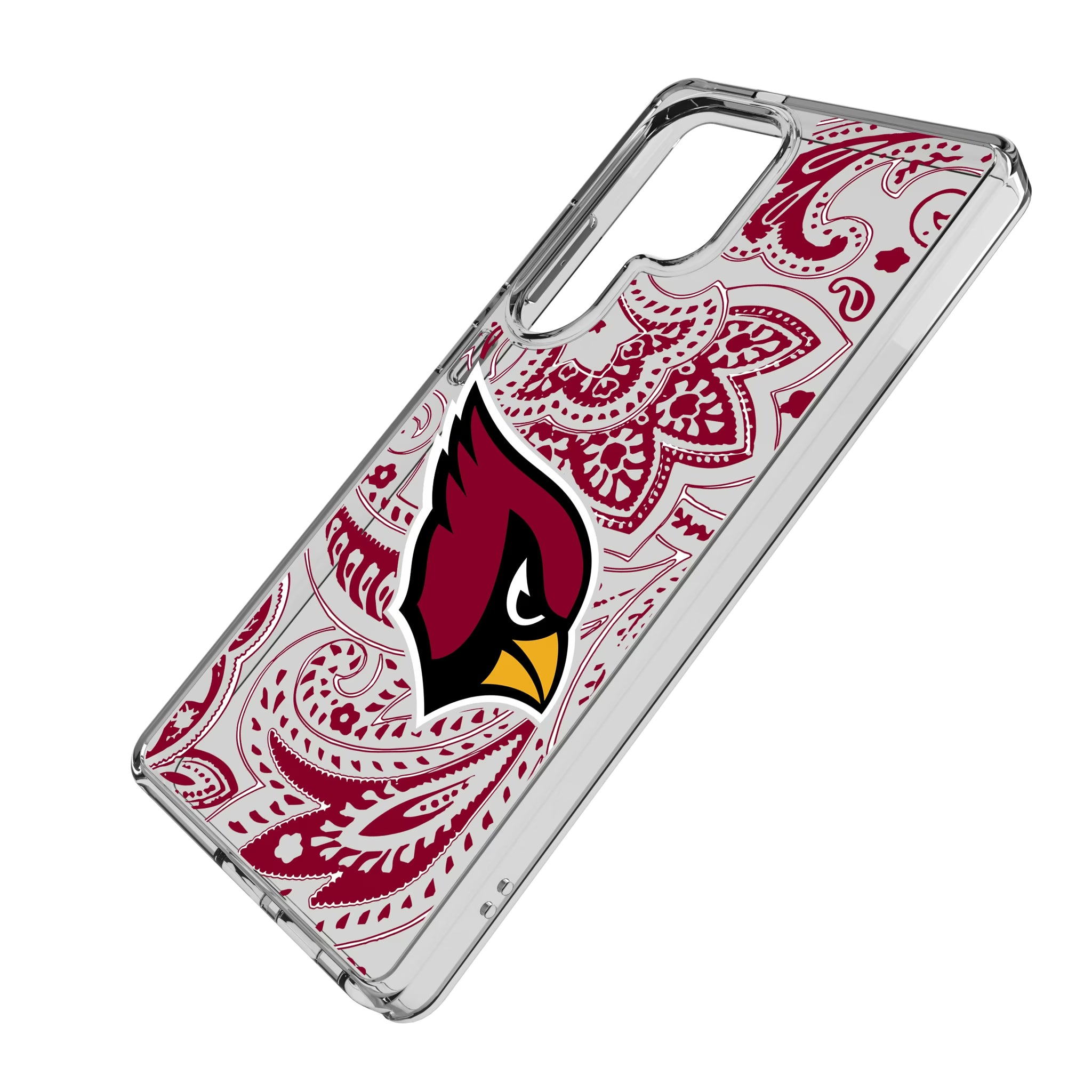 Arizona Cardinals Paisley Galaxy Clear Phone Case for Samsung Galaxy - Isometric View