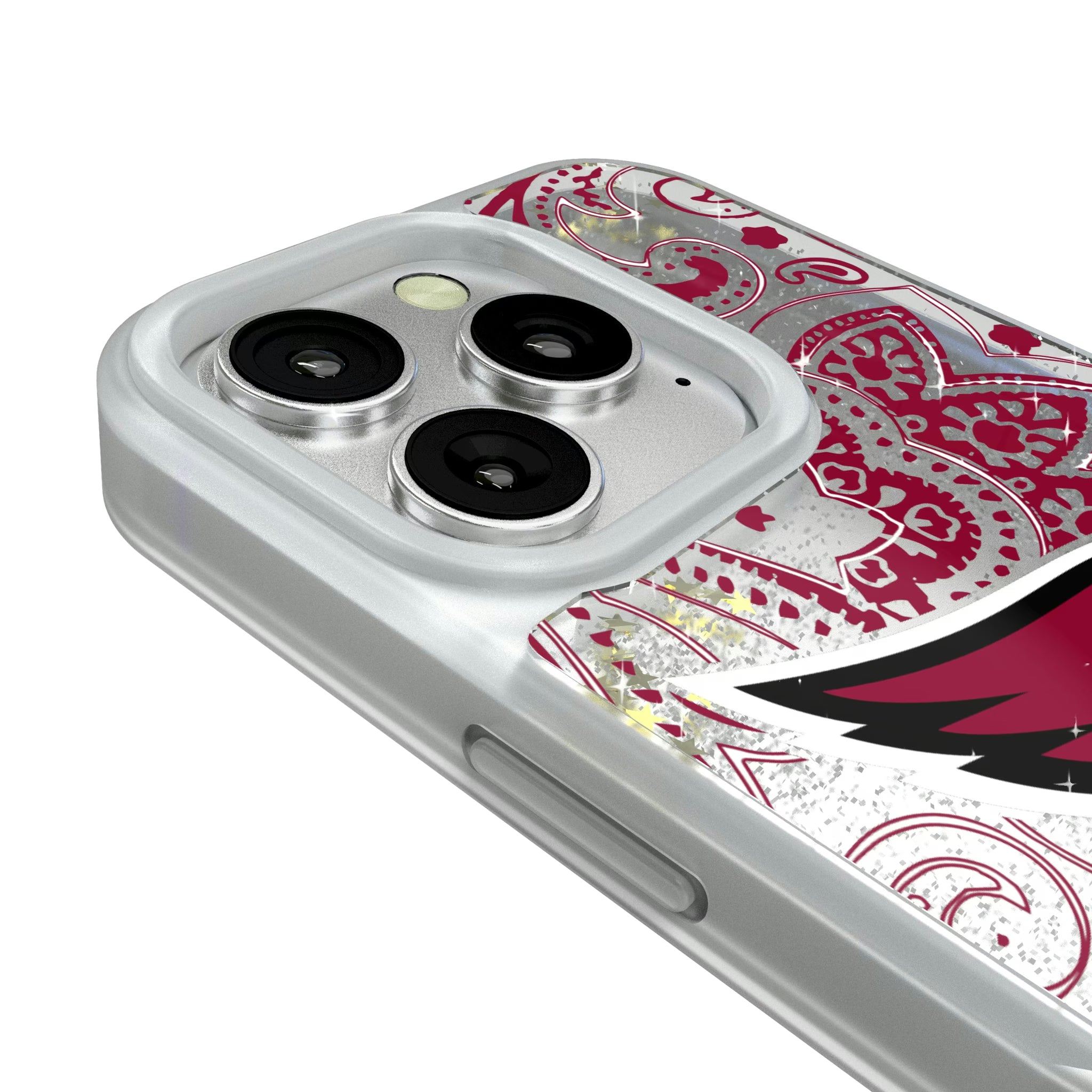 Arizona Cardinals Paisley iPhone Glitter Phone Case for Apple iPhone - Detail#Device_iPhone 16 Pro