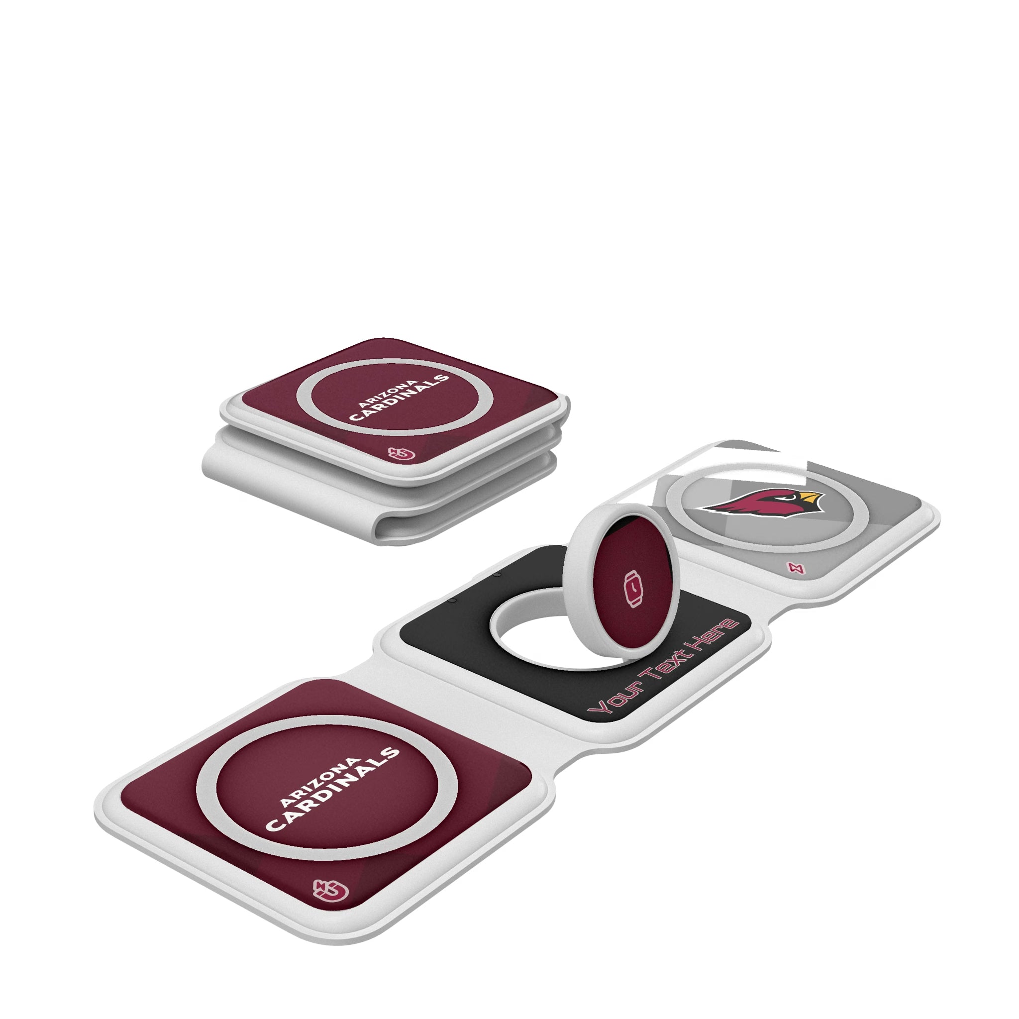 Arizona Cardinals Personalized Color Block Foldable 3 in 1 Charger