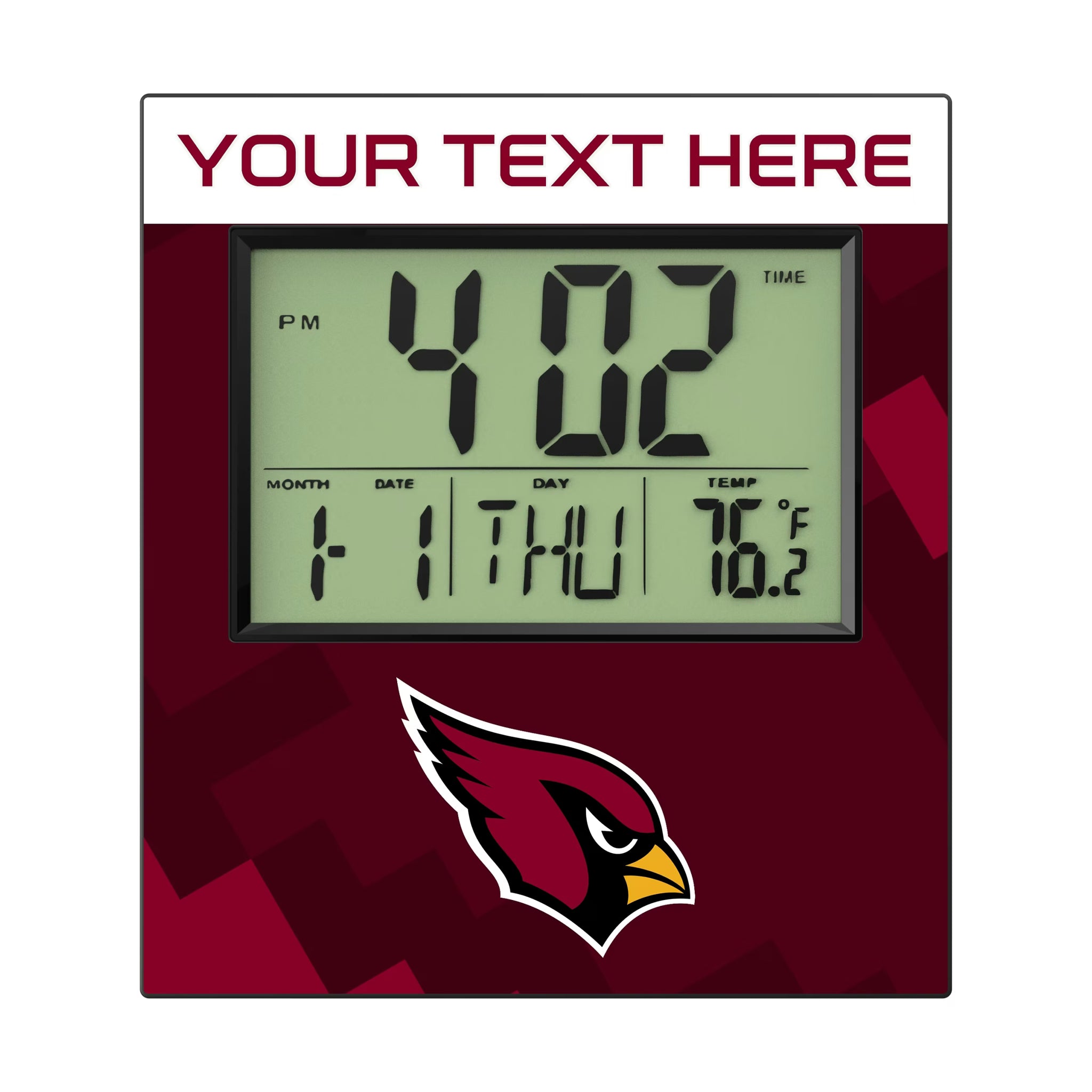 Arizona Cardinals Personalized Color Block Wall Clock