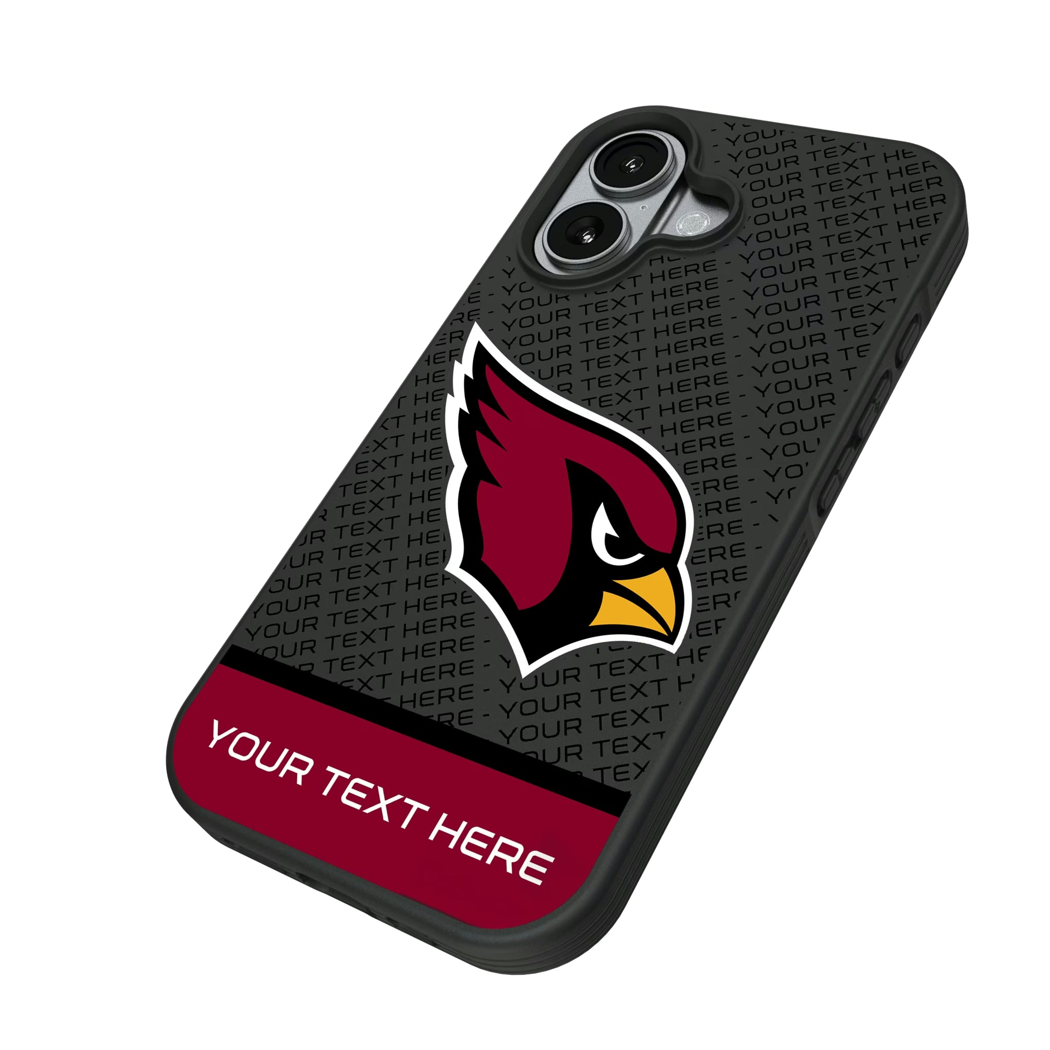 Arizona Cardinals Personalized EndZone Plus iPhone Bump Phone Case for Apple iPhone - Isometric View#Device_iPhone 17