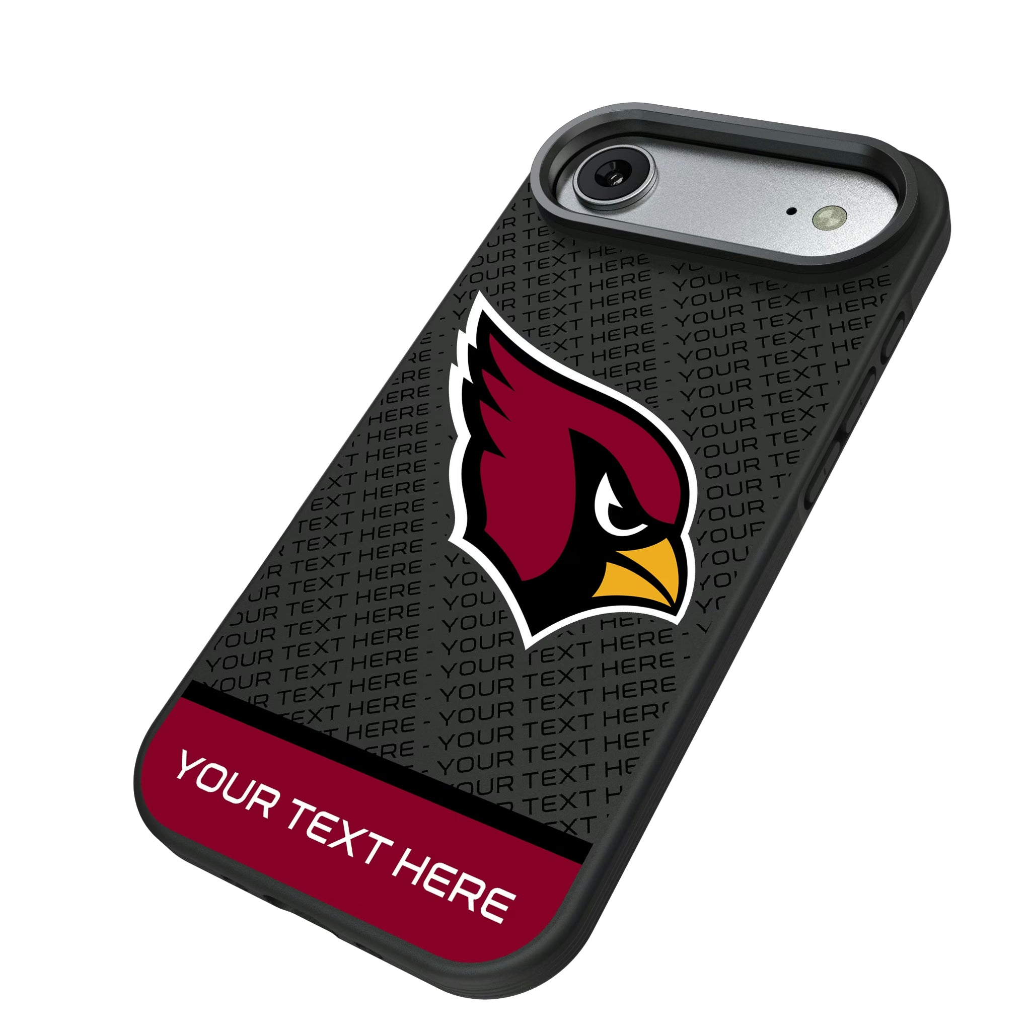 Arizona Cardinals Personalized EndZone Plus iPhone Bump Phone Case for Apple iPhone - Isometric View#Device_iPhone Air