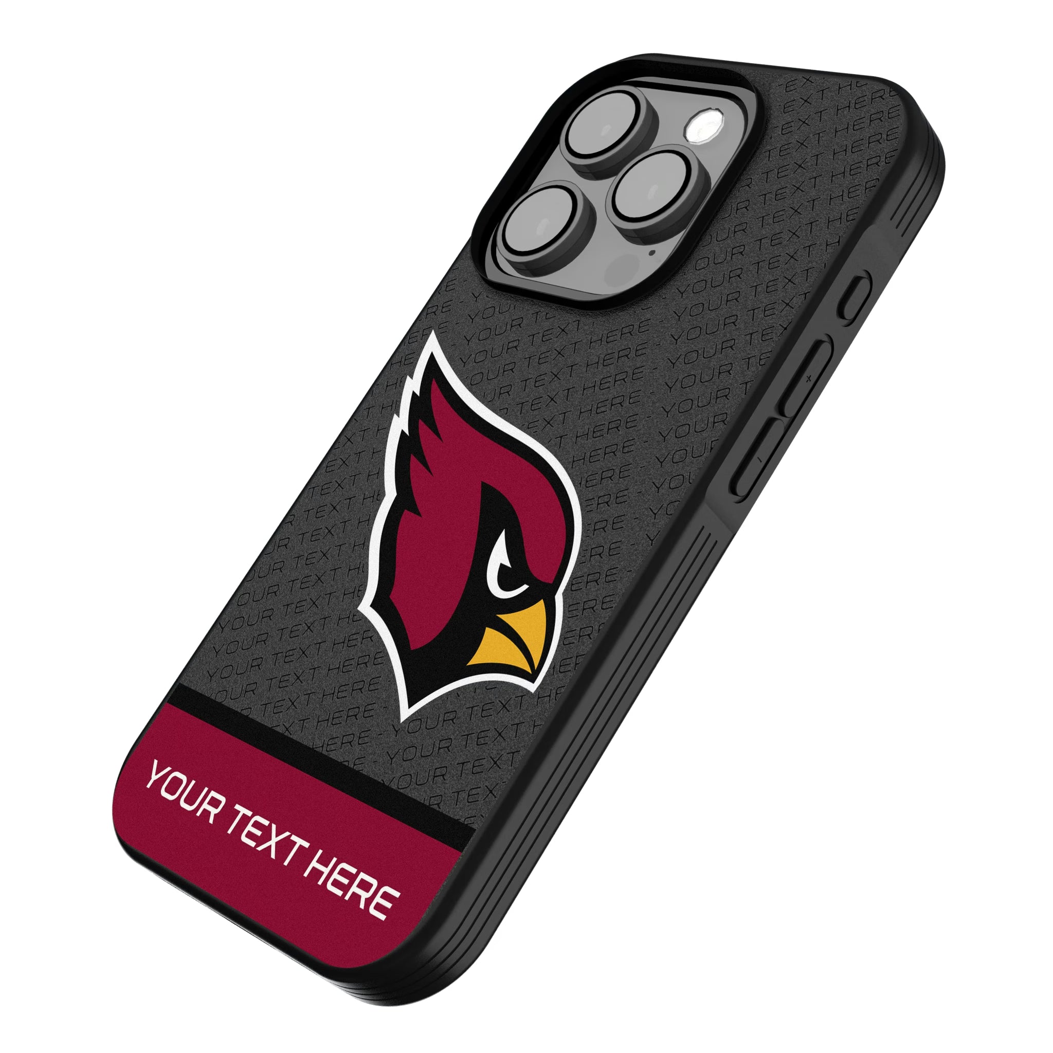 Arizona Cardinals Personalized EndZone Plus iPhone Bump Phone Case for Apple iPhone - Isometric View