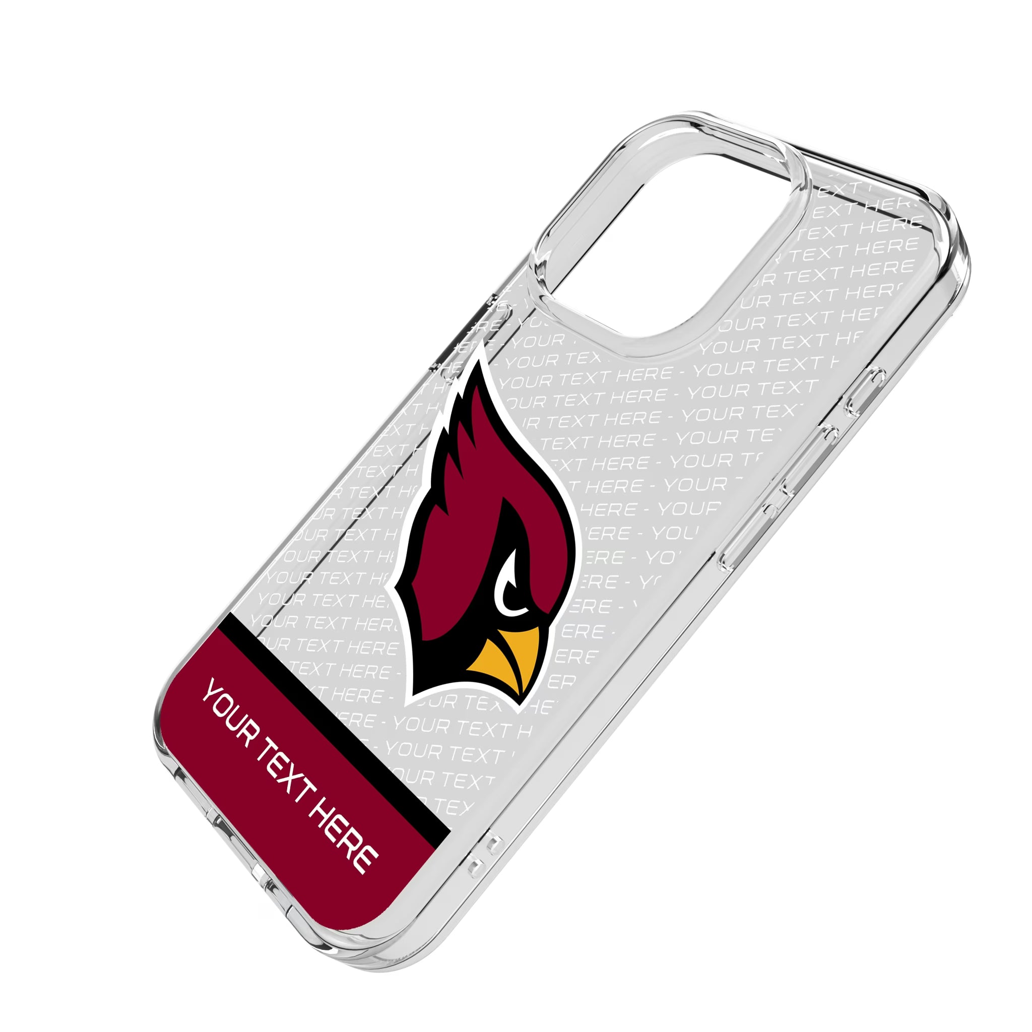 Arizona Cardinals Personalized EndZone Plus iPhone Clear Phone Case for Apple iPhone - Isometric View