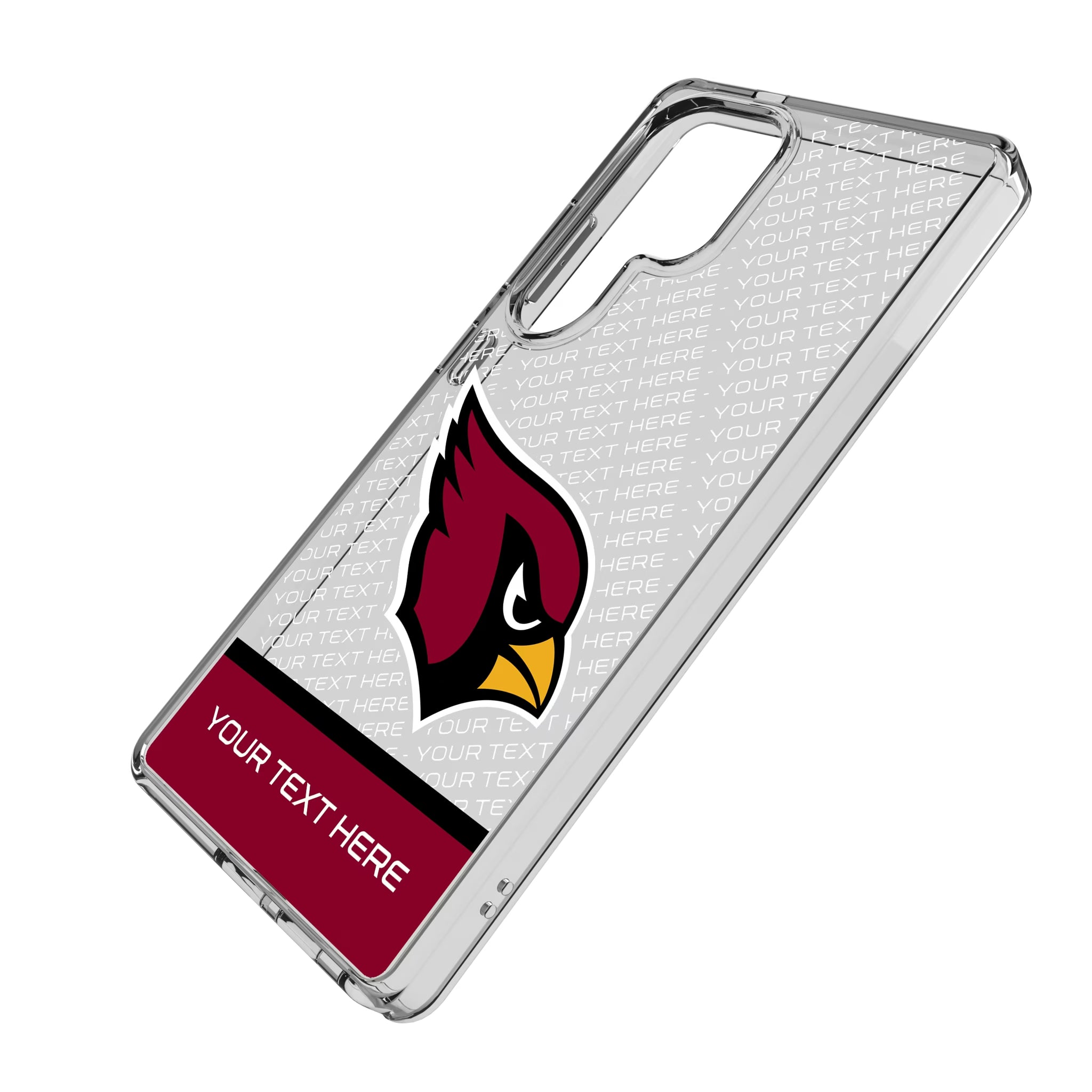 Arizona Cardinals Personalized EndZone Plus Galaxy Clear Phone Case for Samsung Galaxy - Isometric View