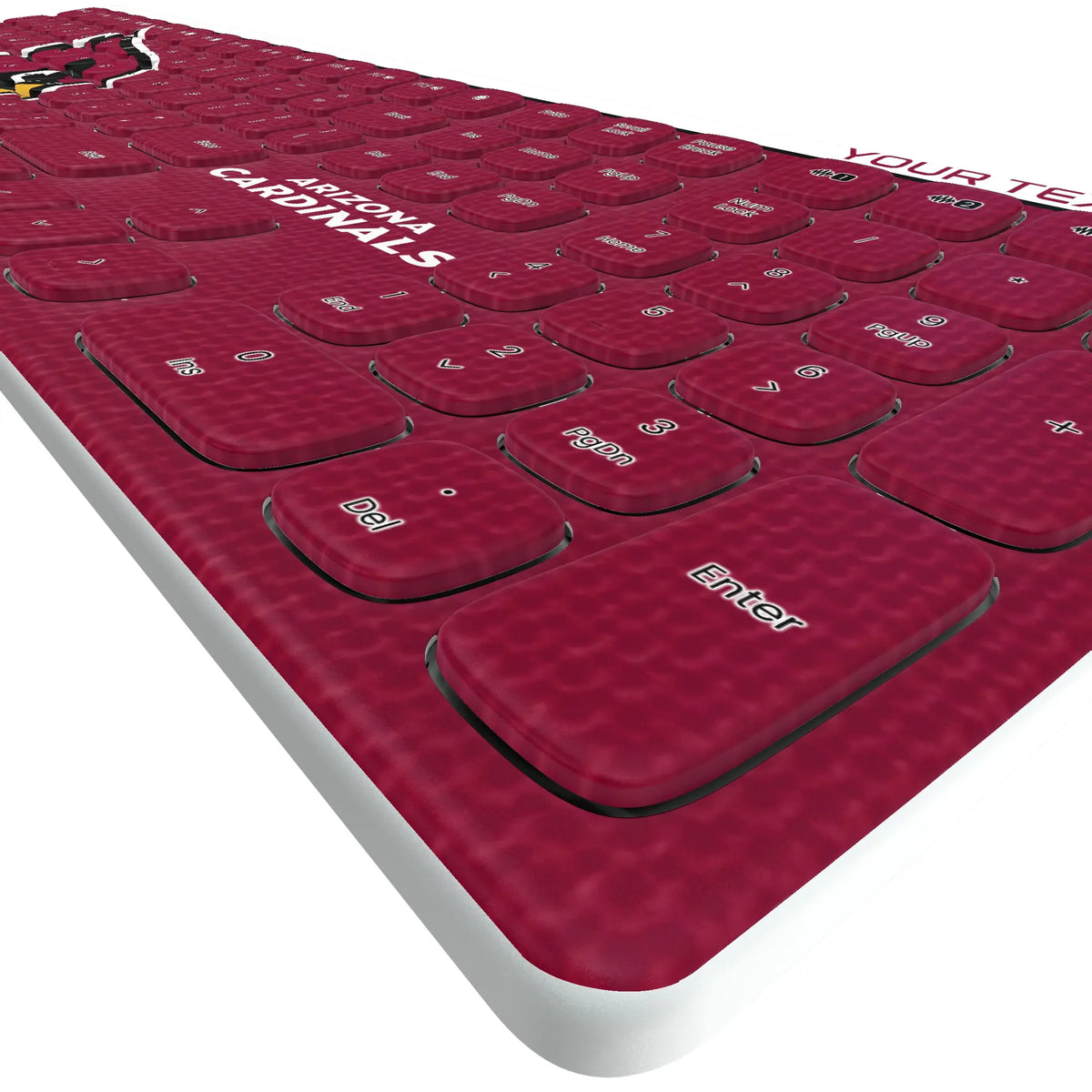 Arizona Cardinals Personalized Endzone Solid KKB605 Curved Wireless Keyboard - Detail