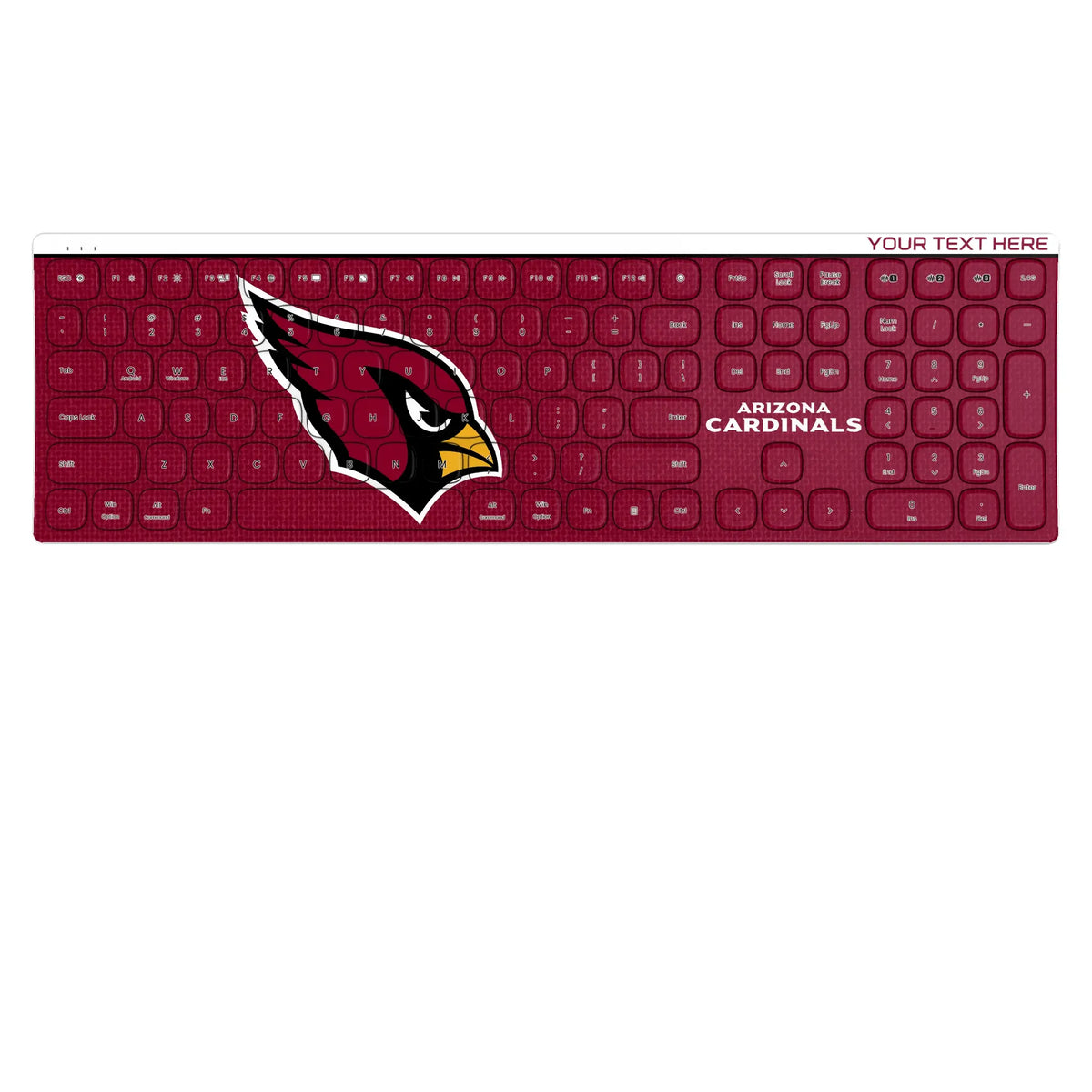 Arizona Cardinals Personalized Endzone Solid KKB605 Curved Wireless Keyboard