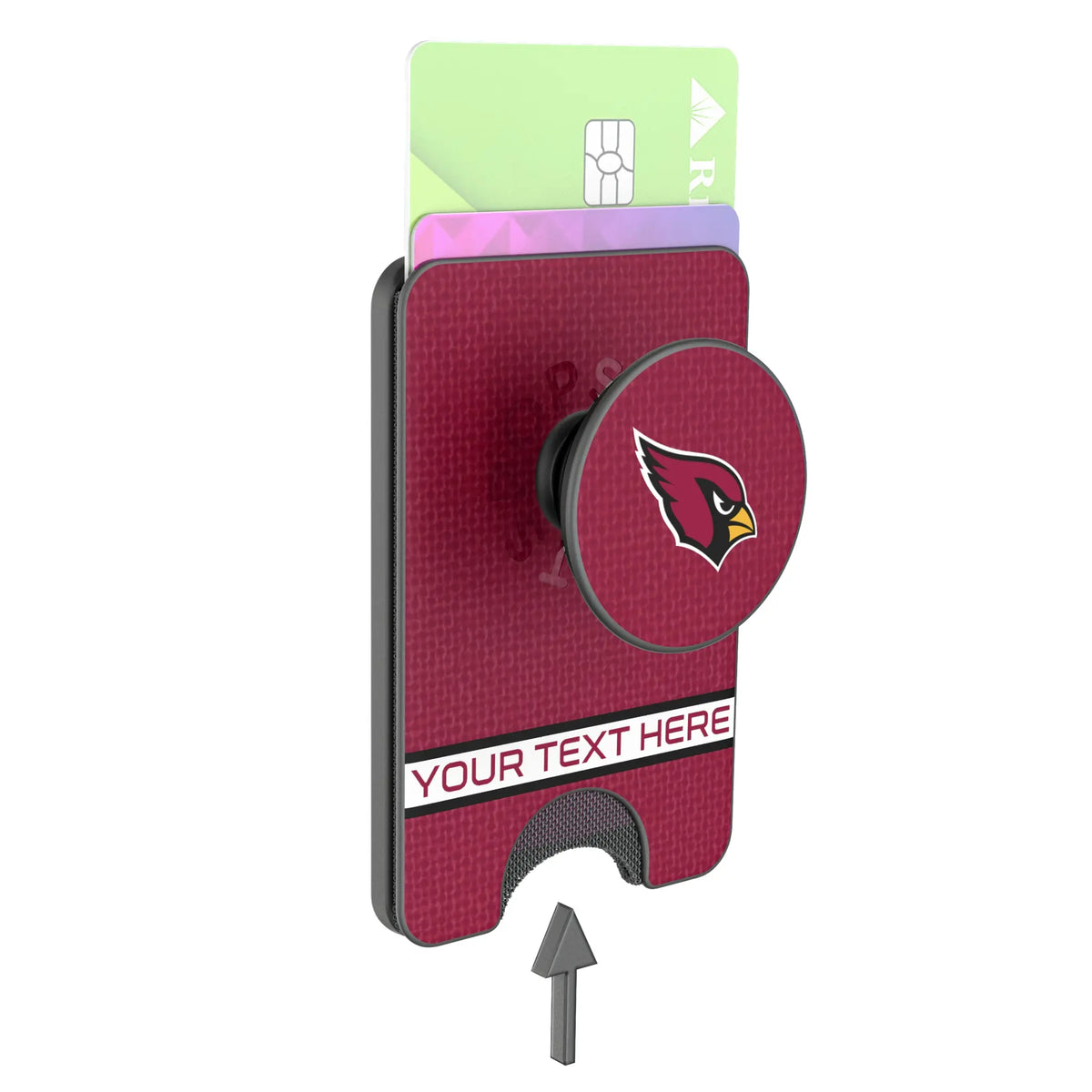 Arizona Cardinals Personalized Endzone Solid Popsockets Wallet Magnetic - Detail