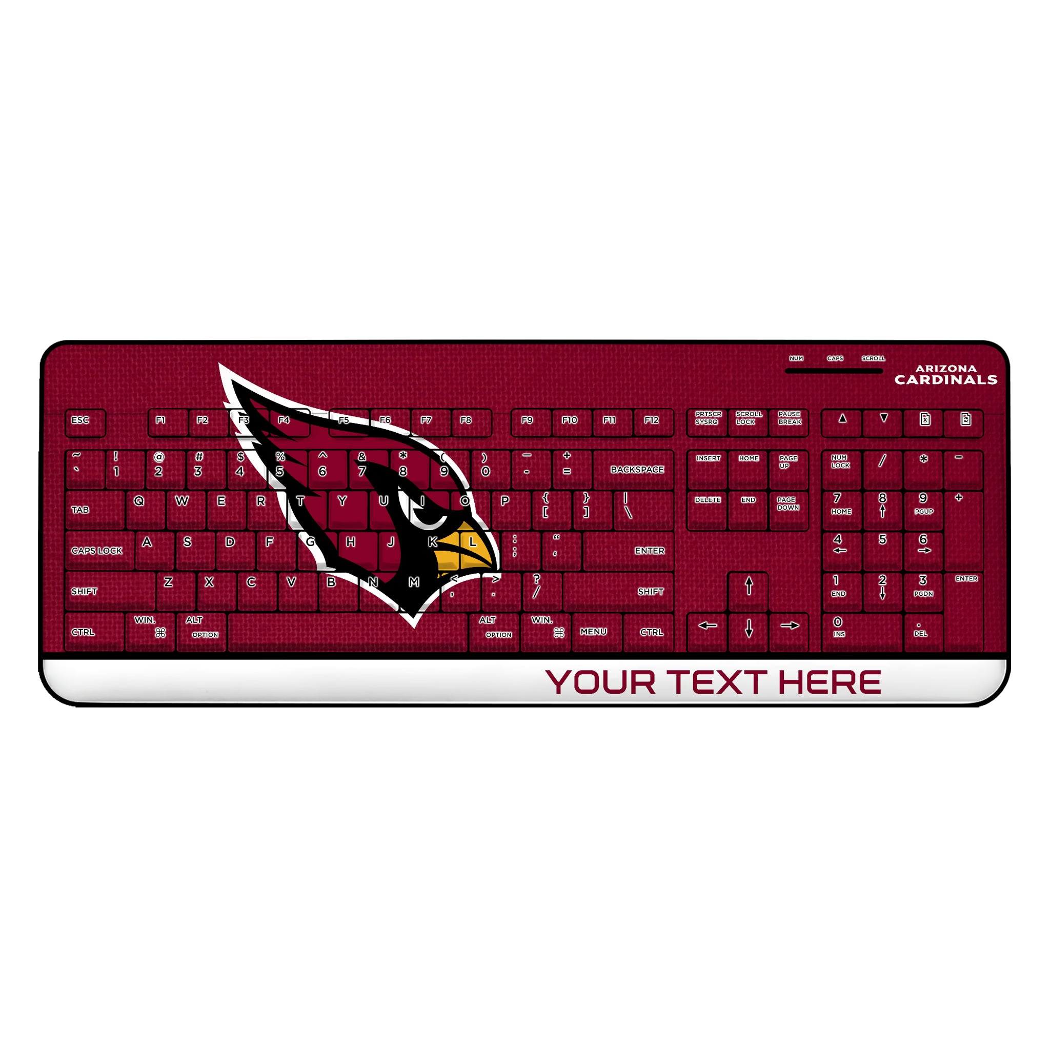 Arizona Cardinals Personalized Endzone Solid Wireless USB Keyboard