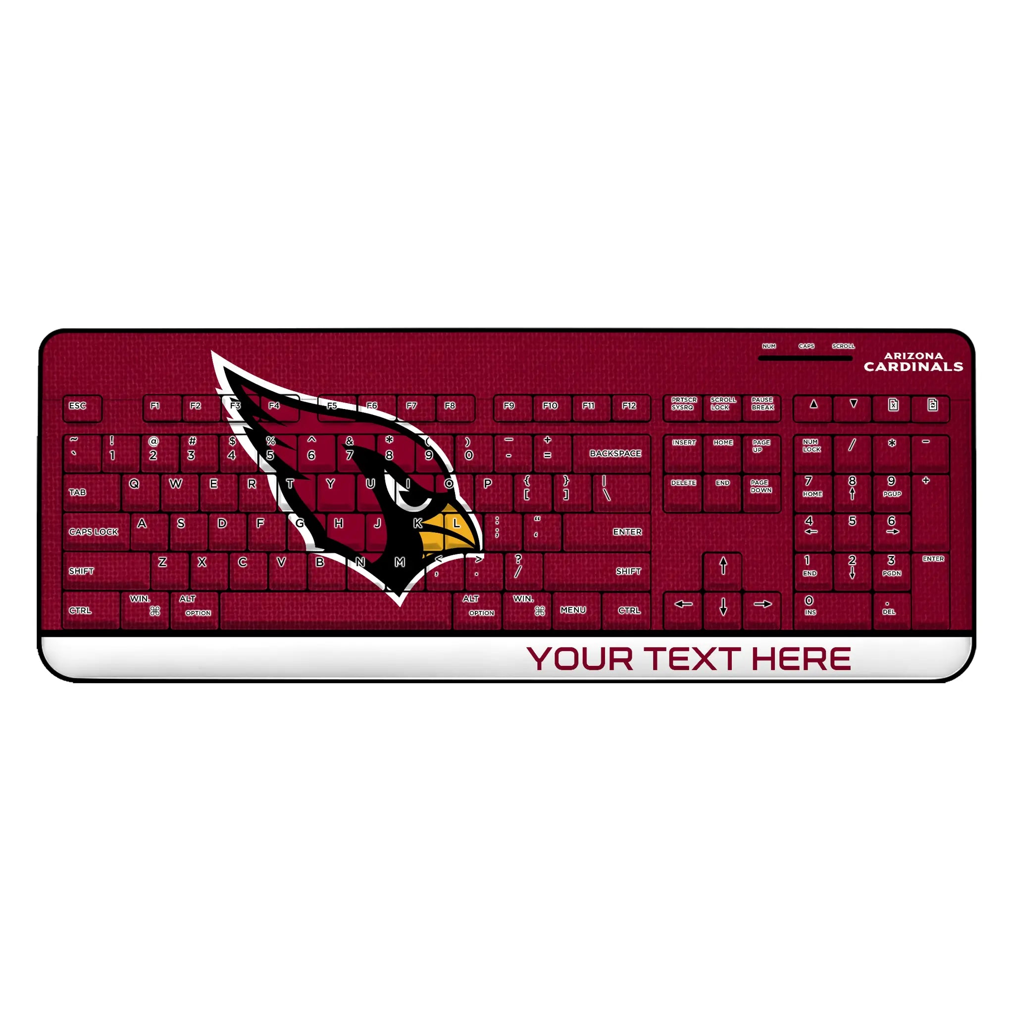 Arizona Cardinals Personalized Endzone Solid Wireless USB Keyboard