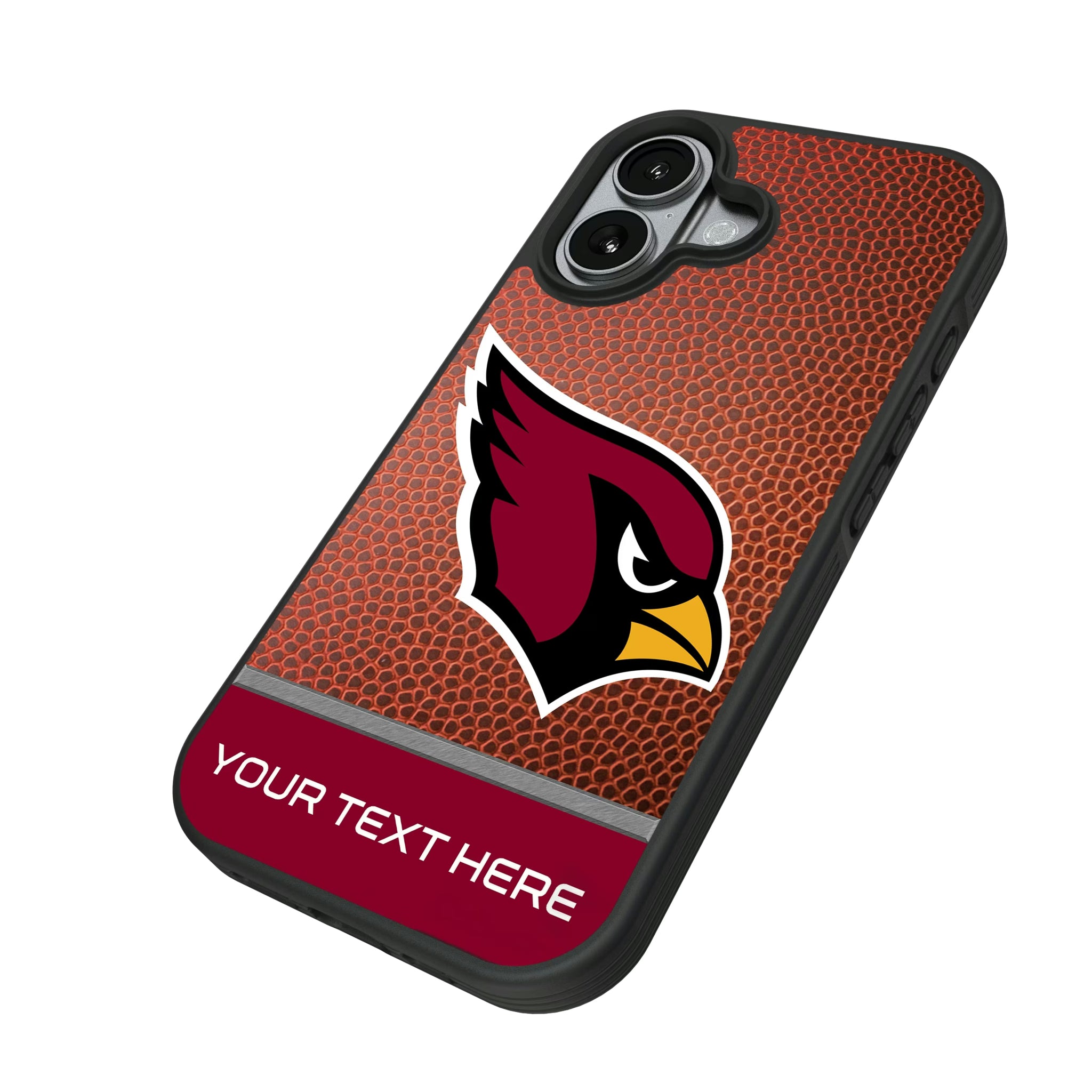 Arizona Cardinals Personalized Football iPhone Bump Phone Case for Apple iPhone - Isometric View#Device_iPhone 17