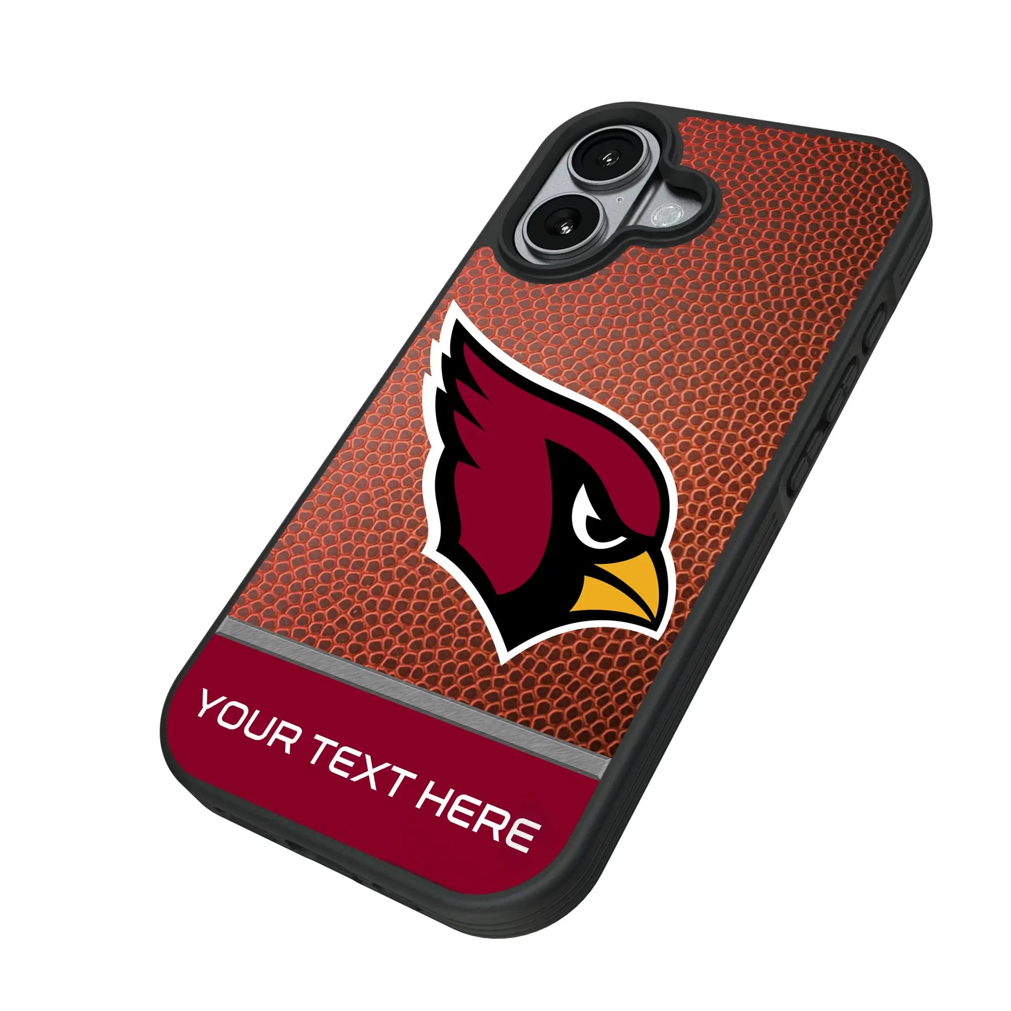 Arizona Cardinals Personalized Football iPhone Bump Phone Case for Apple iPhone - Isometric View#Device_iPhone 17