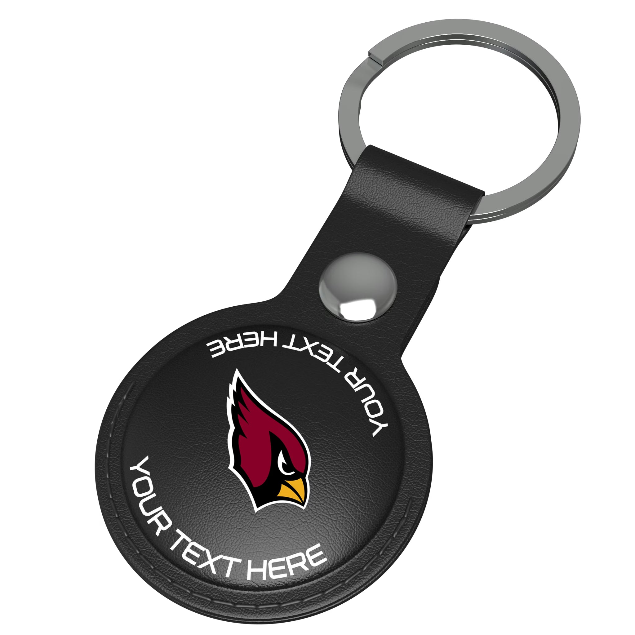 Arizona Cardinals Personalized Insignia AirTag Black Airtag Holder - Isometric View