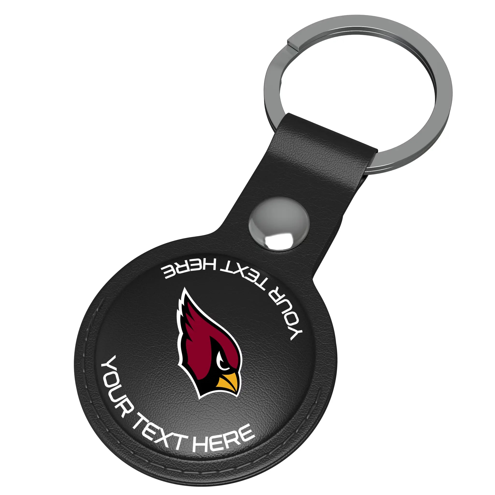Arizona Cardinals Personalized Insignia AirTag Black Airtag Holder - Isometric View