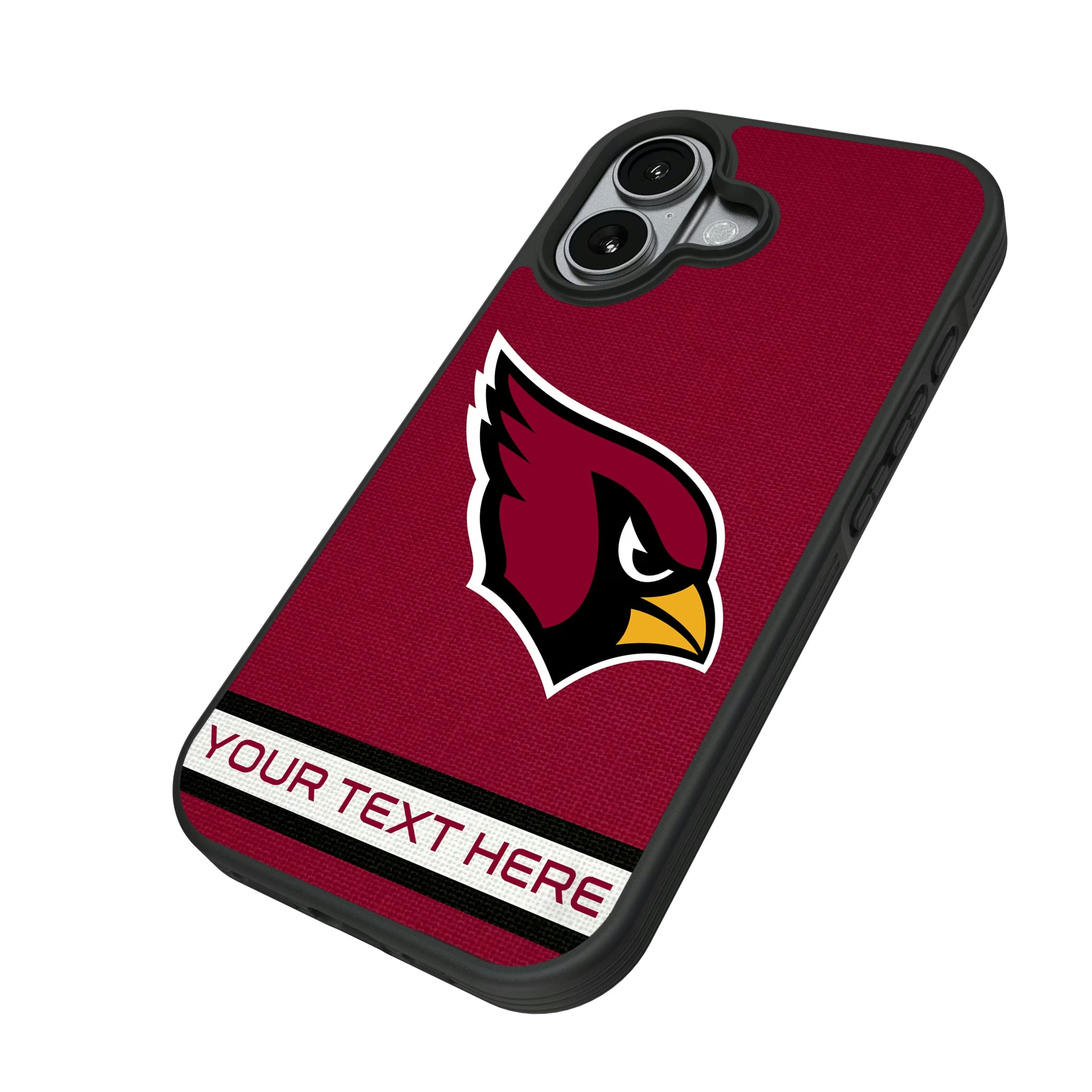 Arizona Cardinals Personalized Stripe iPhone Bump Phone Case for Apple iPhone - Isometric View#Device_iPhone 17