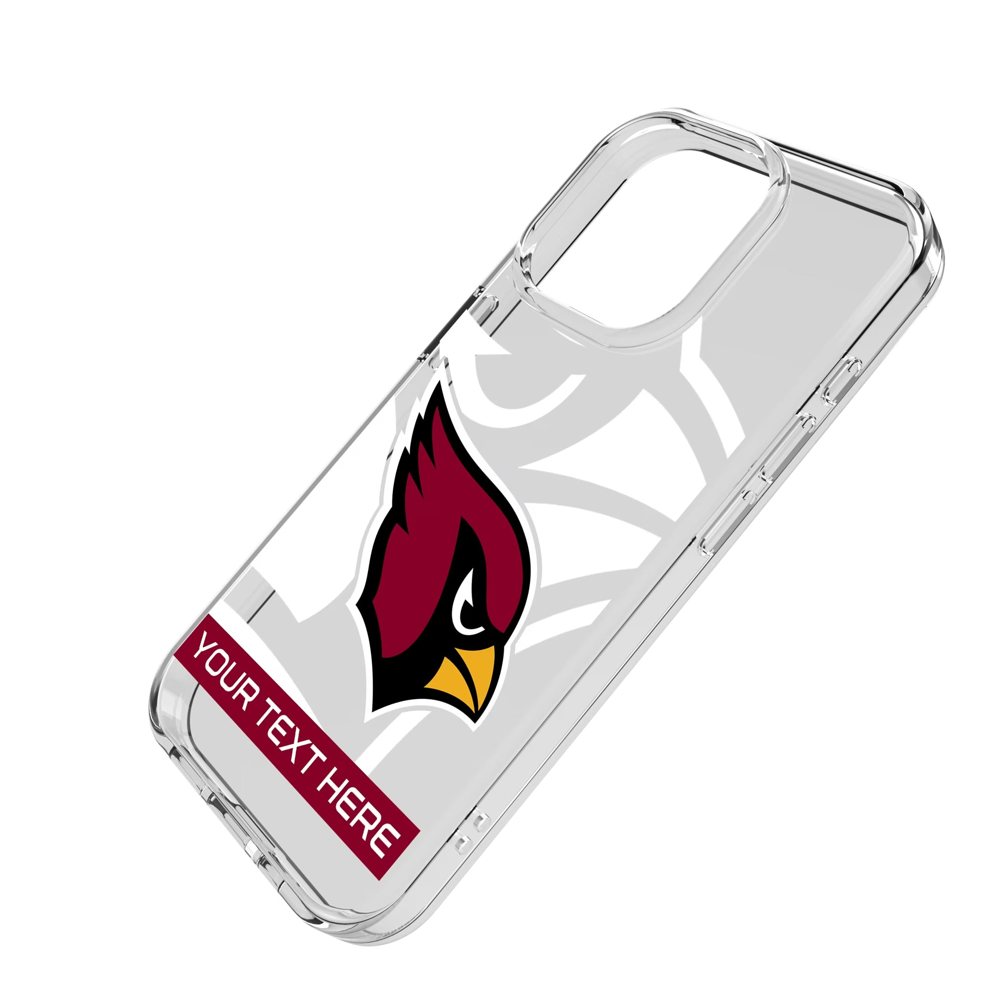 Arizona Cardinals Personalized Tilt iPhone Clear Phone Case for Apple iPhone - Isometric View