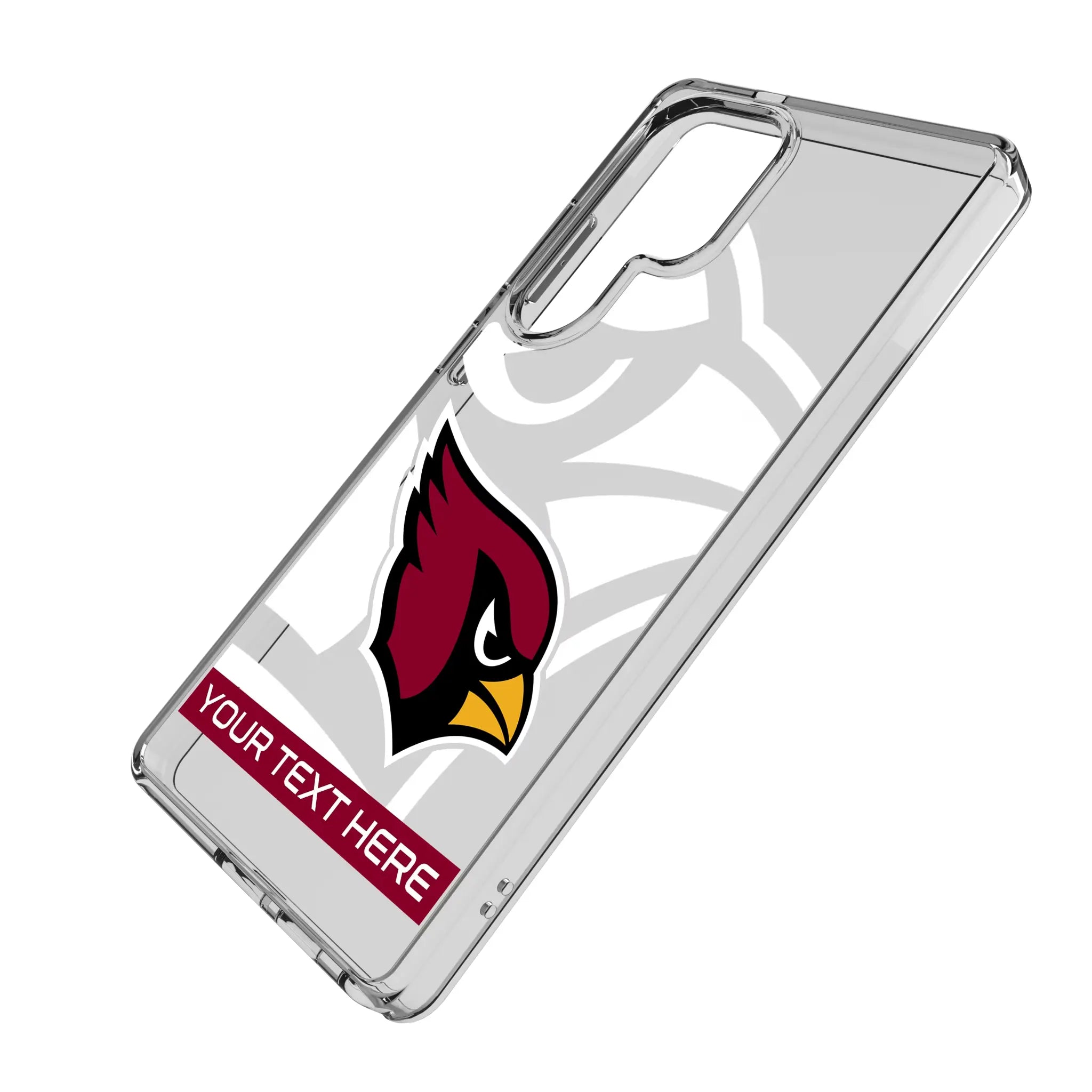 Arizona Cardinals Personalized Tilt Galaxy Clear Phone Case for Samsung Galaxy - Isometric View#Device_Galaxy S25 Ultra