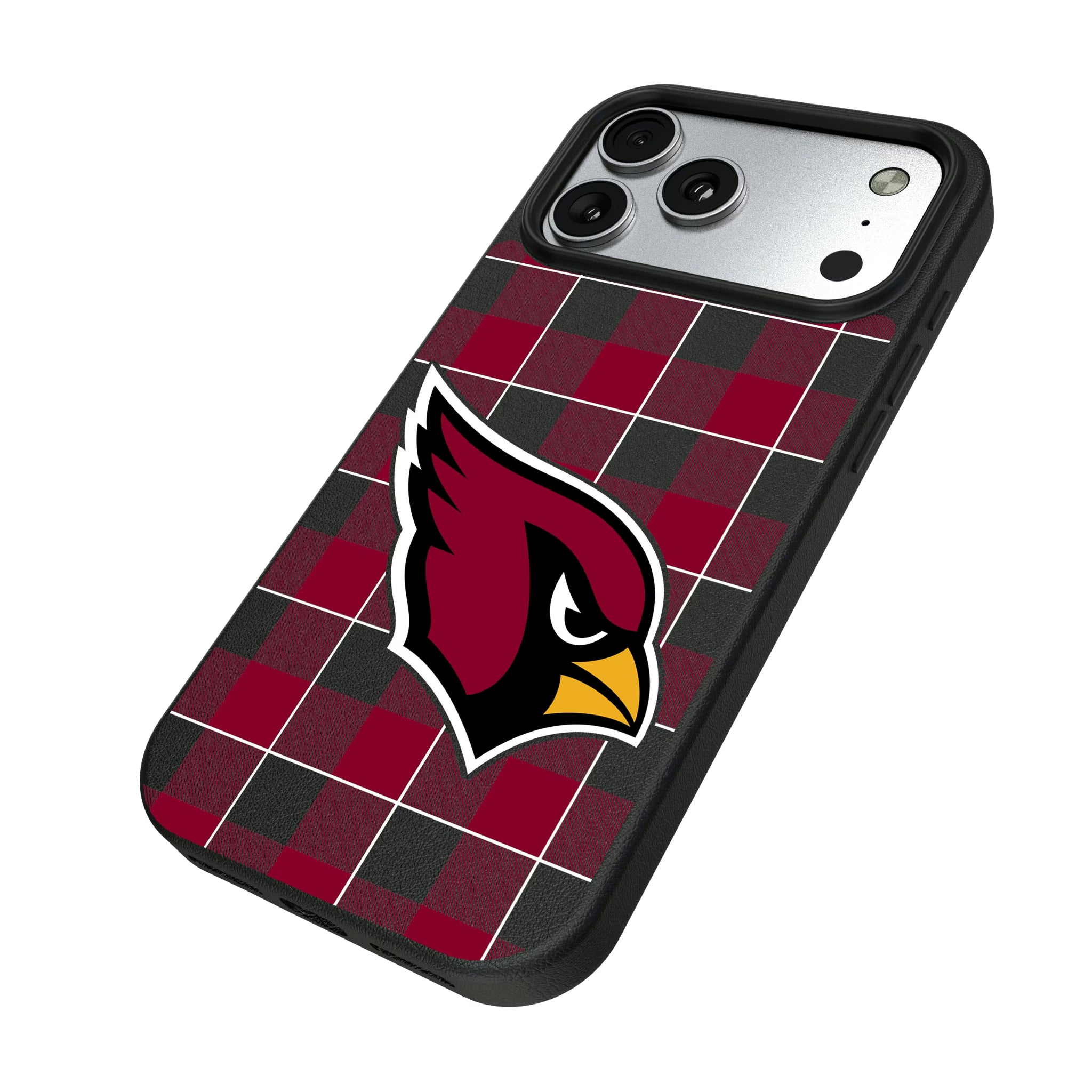 Arizona Cardinals Plaid iPhone MagSafe Compatible Phone Case for Apple iPhone - Isometric View#Device_iPhone 17 Pro Max