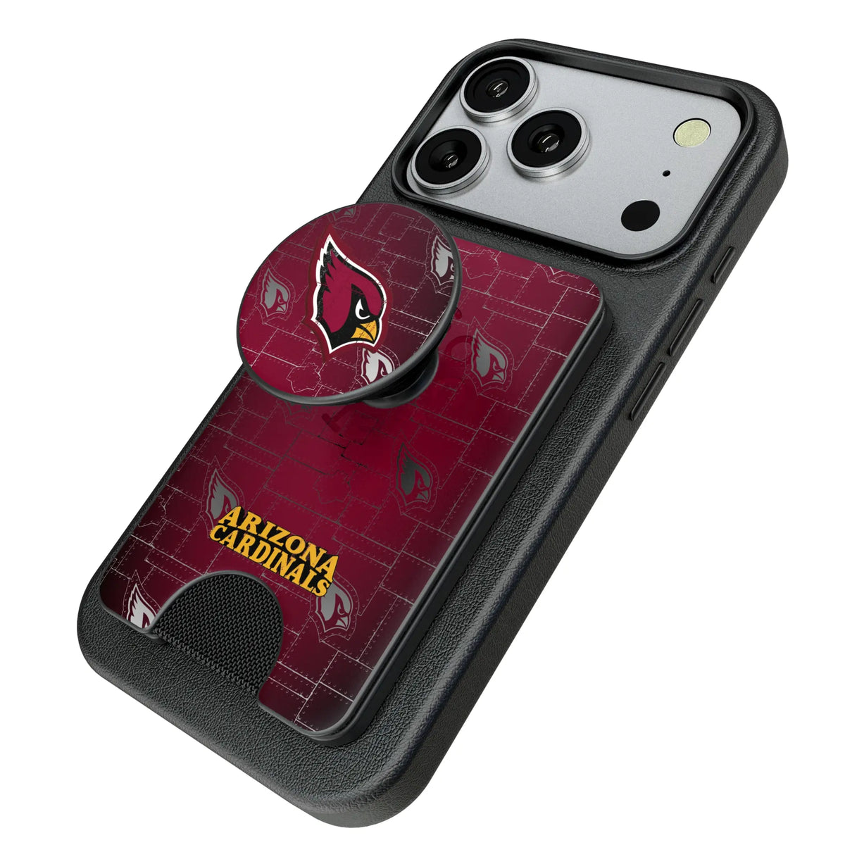 Arizona Cardinals Rivet Popsockets Wallet Magnetic - Isometric View
