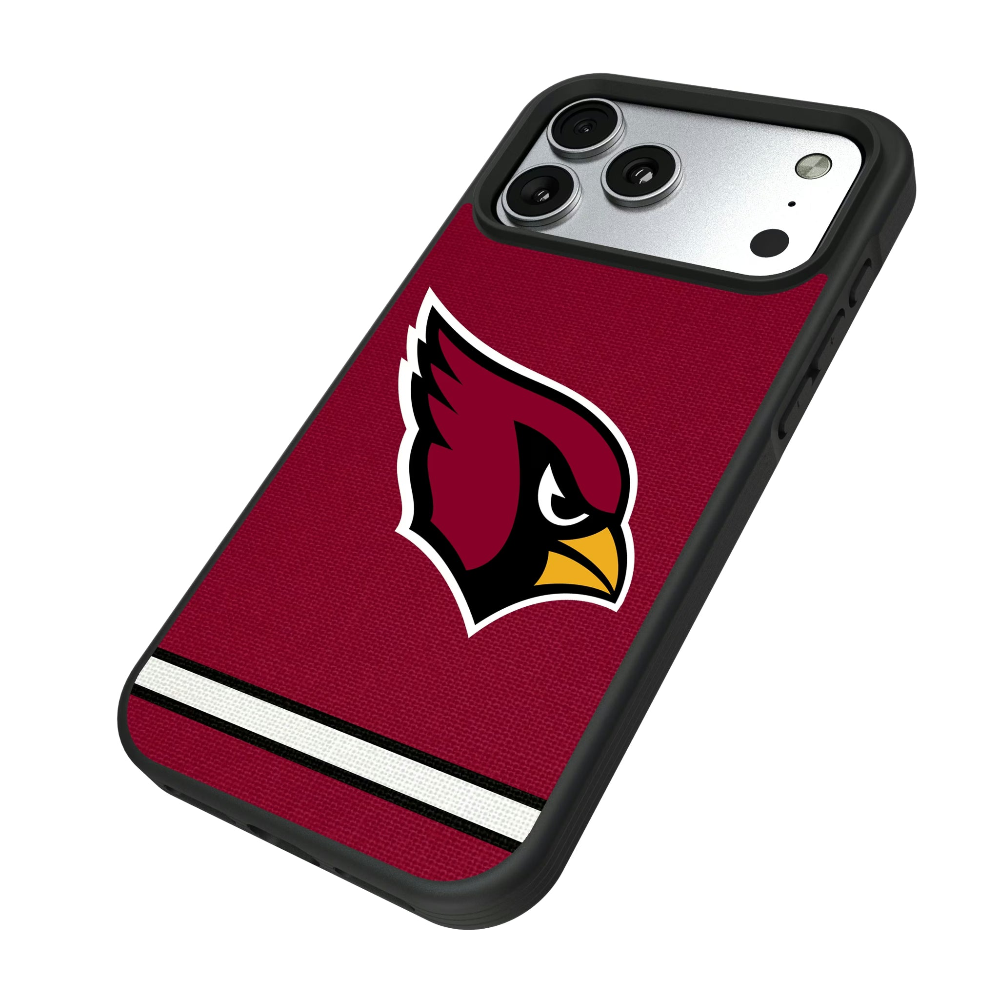 Arizona Cardinals Stripe iPhone Bump Phone Case for Apple iPhone - Isometric View#Device_iPhone 17 Pro Max