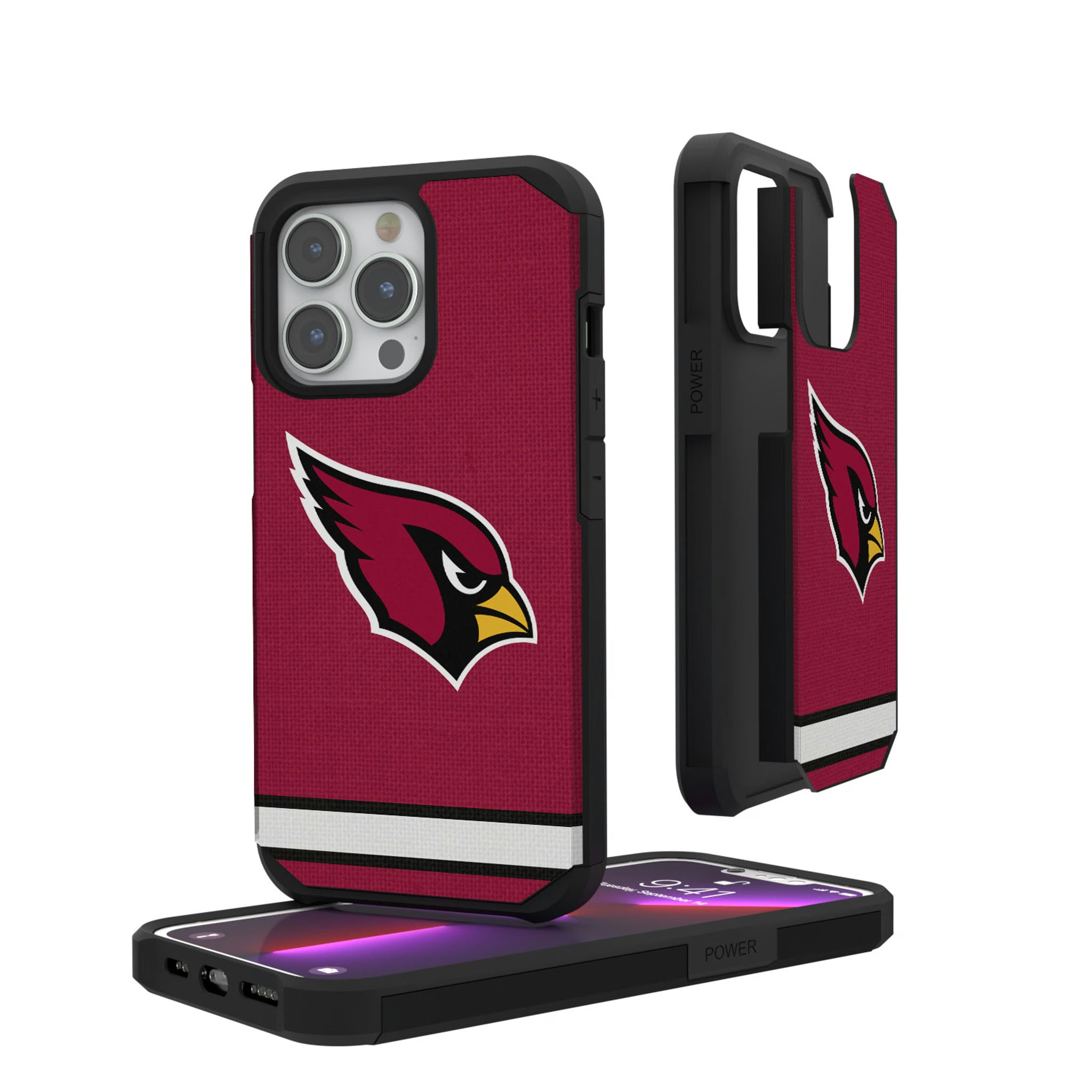 Arizona Cardinals Stripe iPhone Rugged Phone Case for Apple iPhone