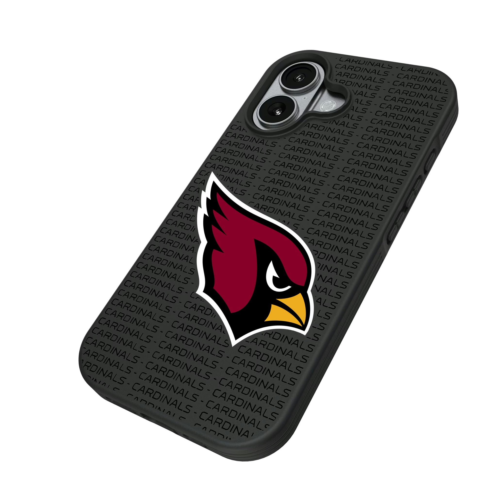 Arizona Cardinals Text Backdrop iPhone Bump Phone Case for Apple iPhone - Isometric View#Device_iPhone 17