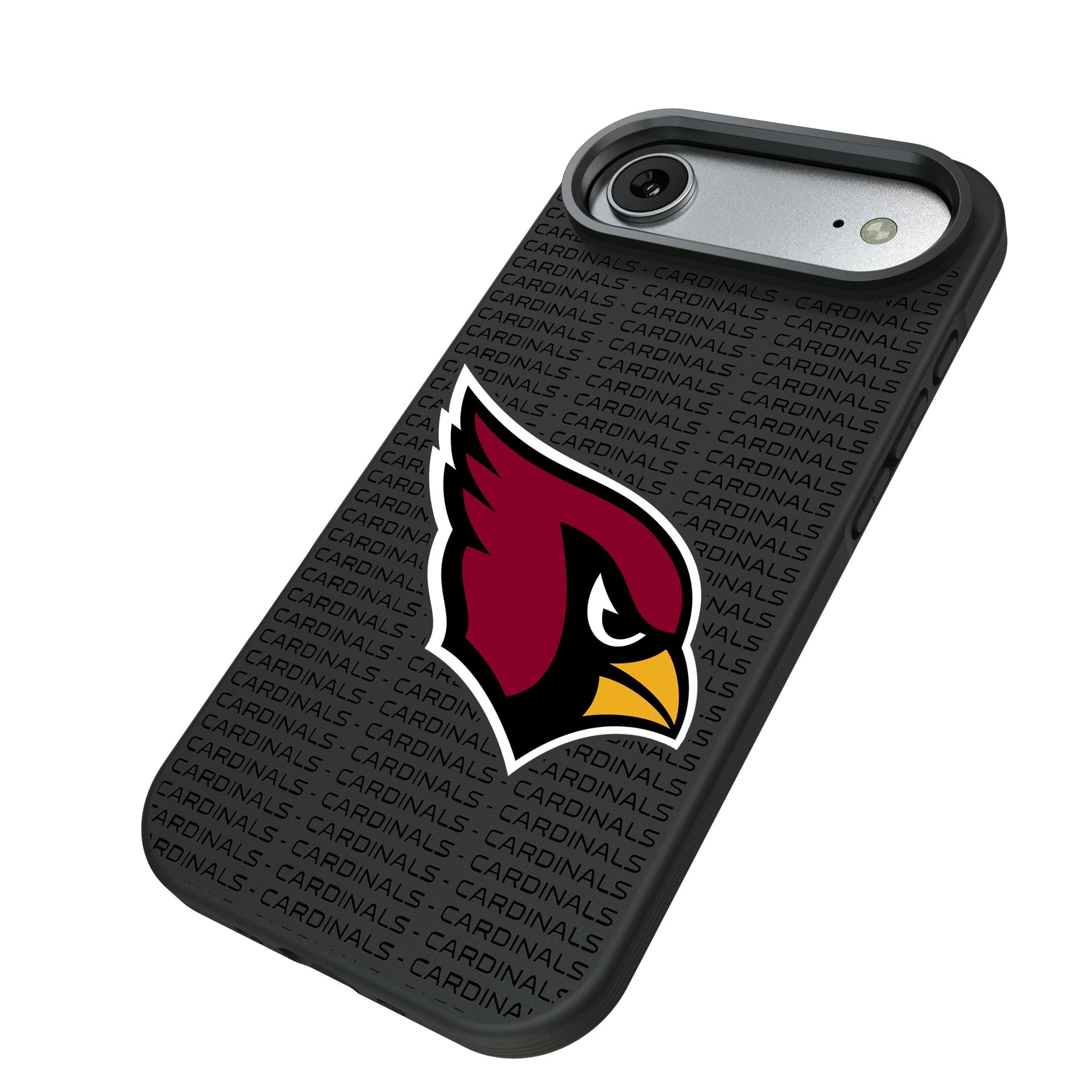 Arizona Cardinals Text Backdrop iPhone Bump Phone Case for Apple iPhone - Isometric View#Device_iPhone Air